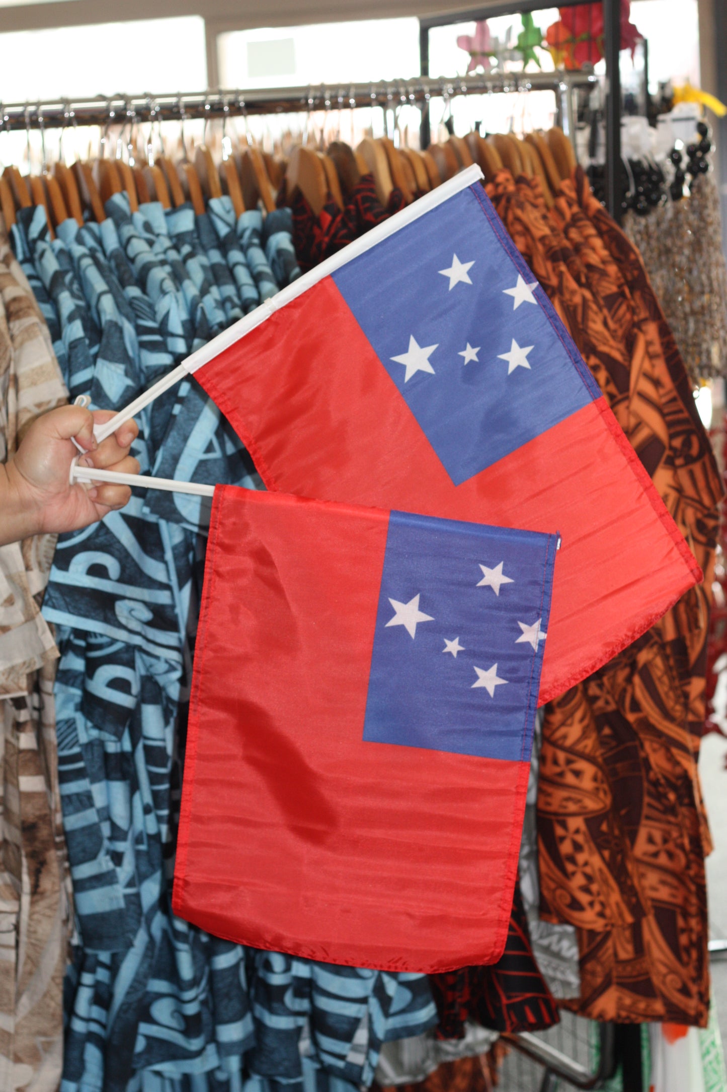 Tuff Coconut's "Samoa" Car Flags- Blue with Red