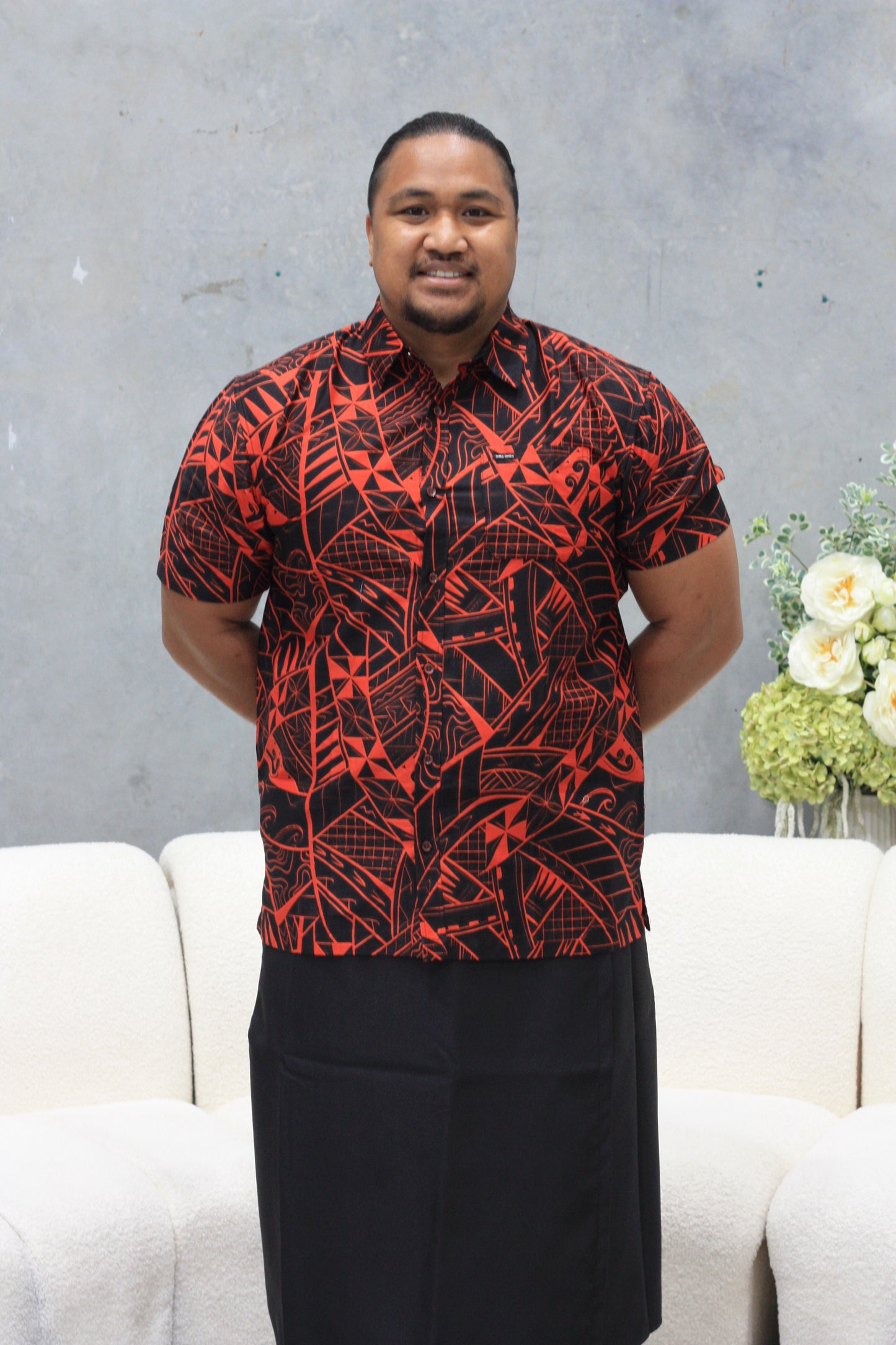Tribal Origin Mens Bula Shirts - FB1801 (Orange)