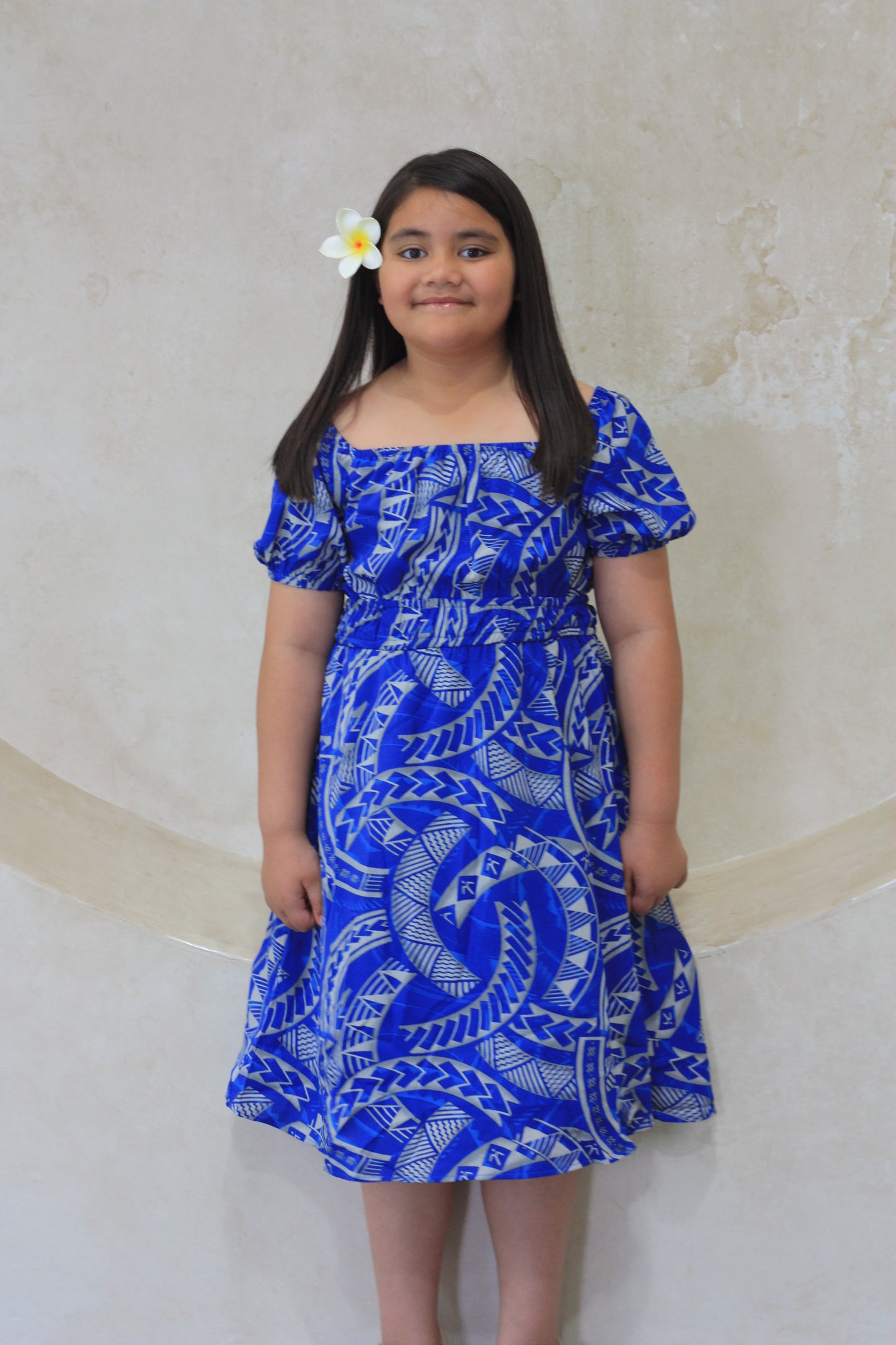 Tribal Origin Girls Mylie Dress - Kovia in Blue and Grey (LG2016)