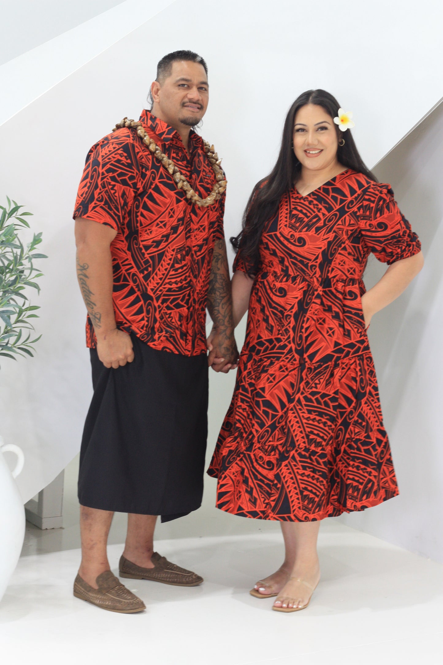 Tribal Origin Men's Shirt Rusty Red FB1798