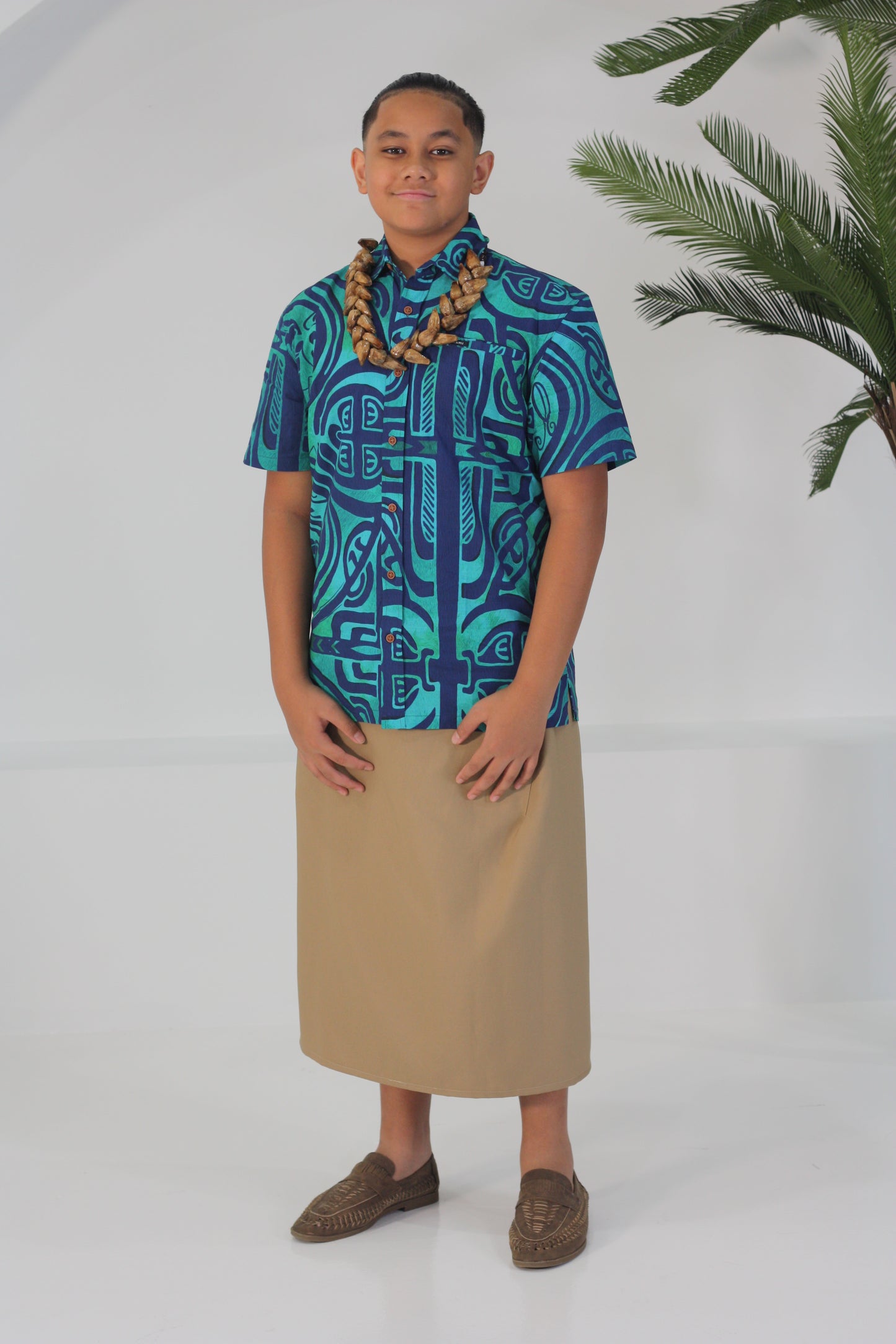 Akamu Boys Shirt Viriya Teal SB2094