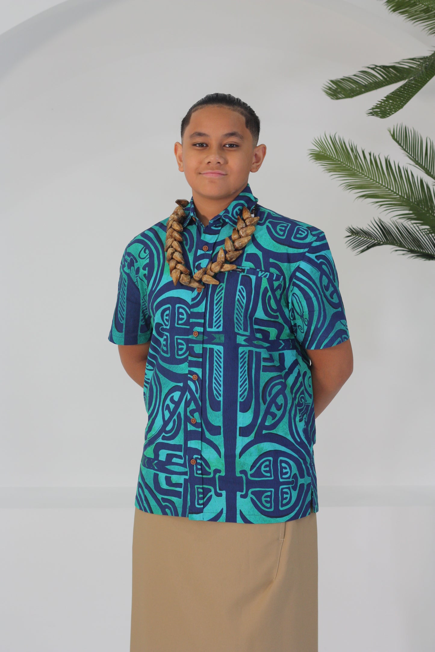 Akamu Boys Shirt Viriya Teal SB2094