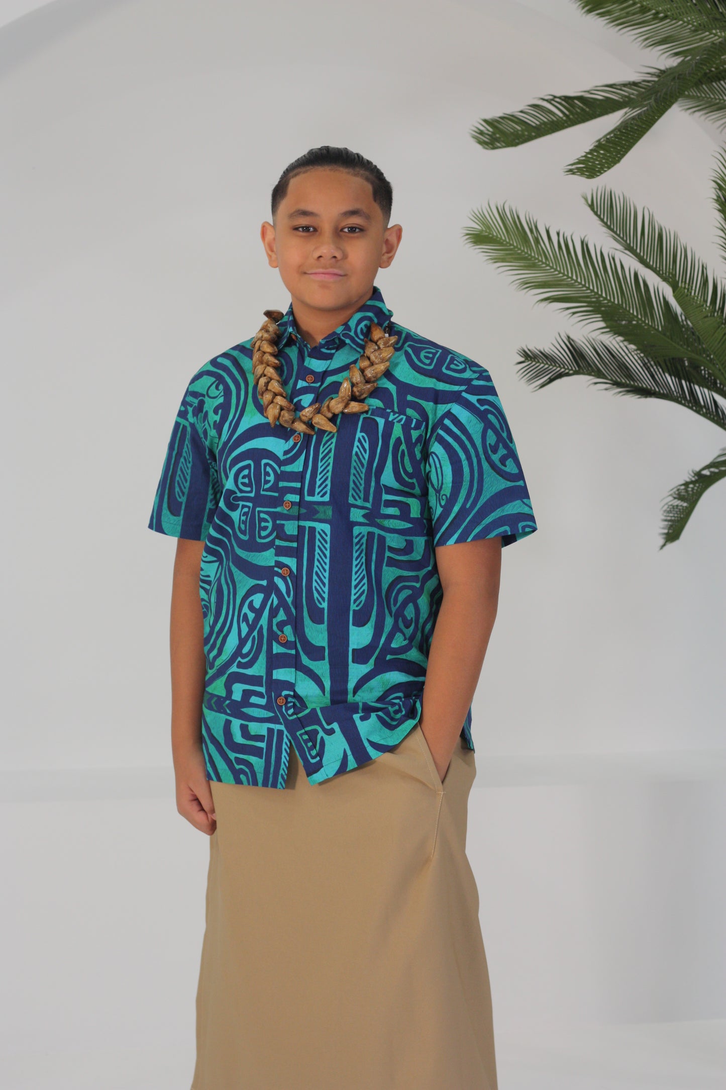 Akamu Boys Shirt Viriya Teal SB2094
