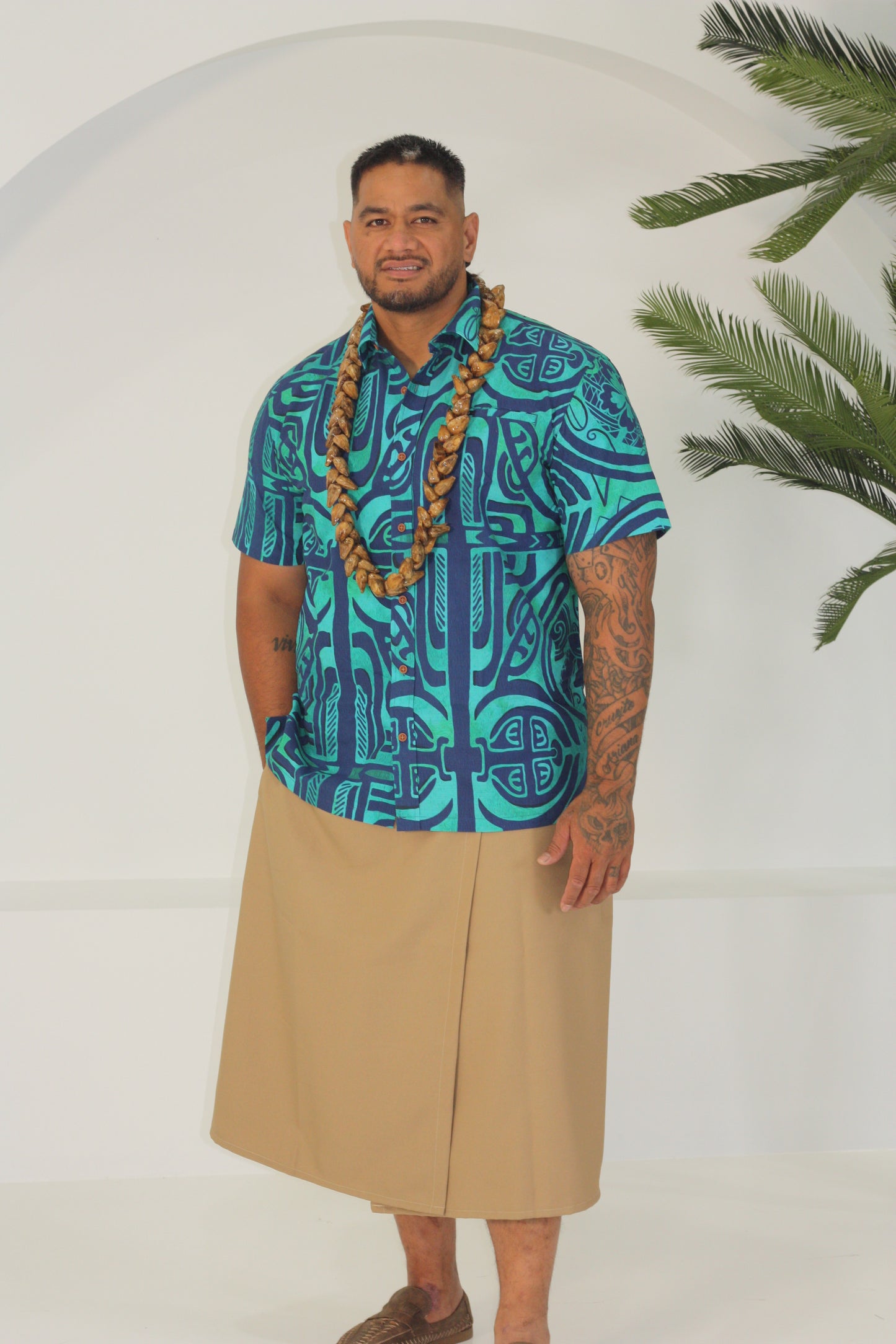 Akamu Mens Shirt Viriya Teal SS4452