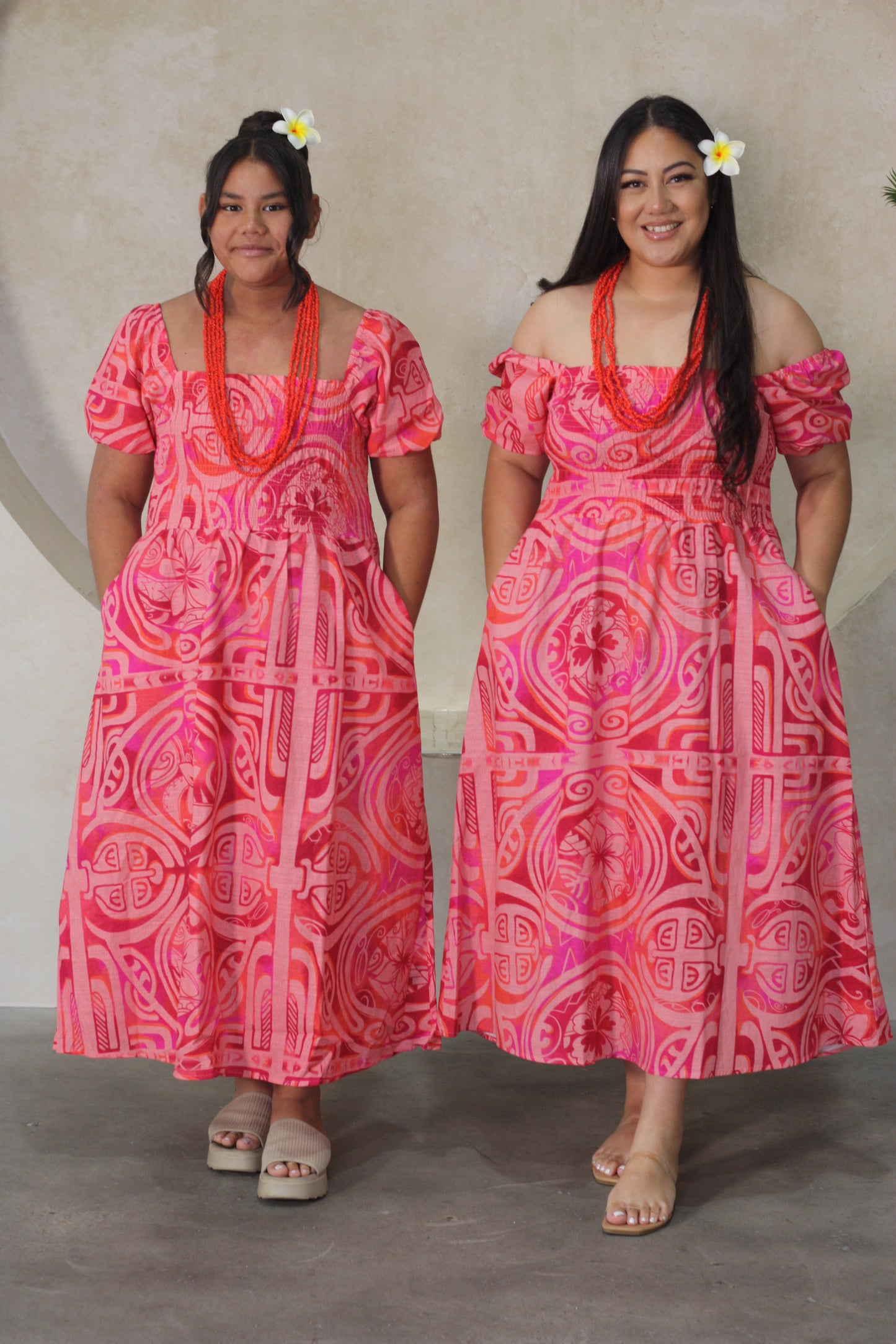 Akamu Jollie Smocked Dress Viriya Flamingo LD5092