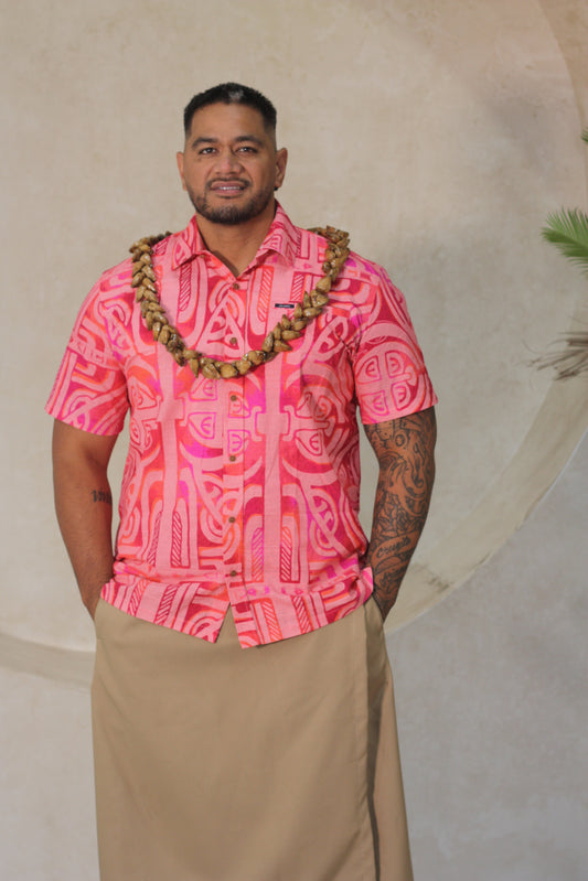 Akamu Mens Shirt Viriya Flamingo SS4452