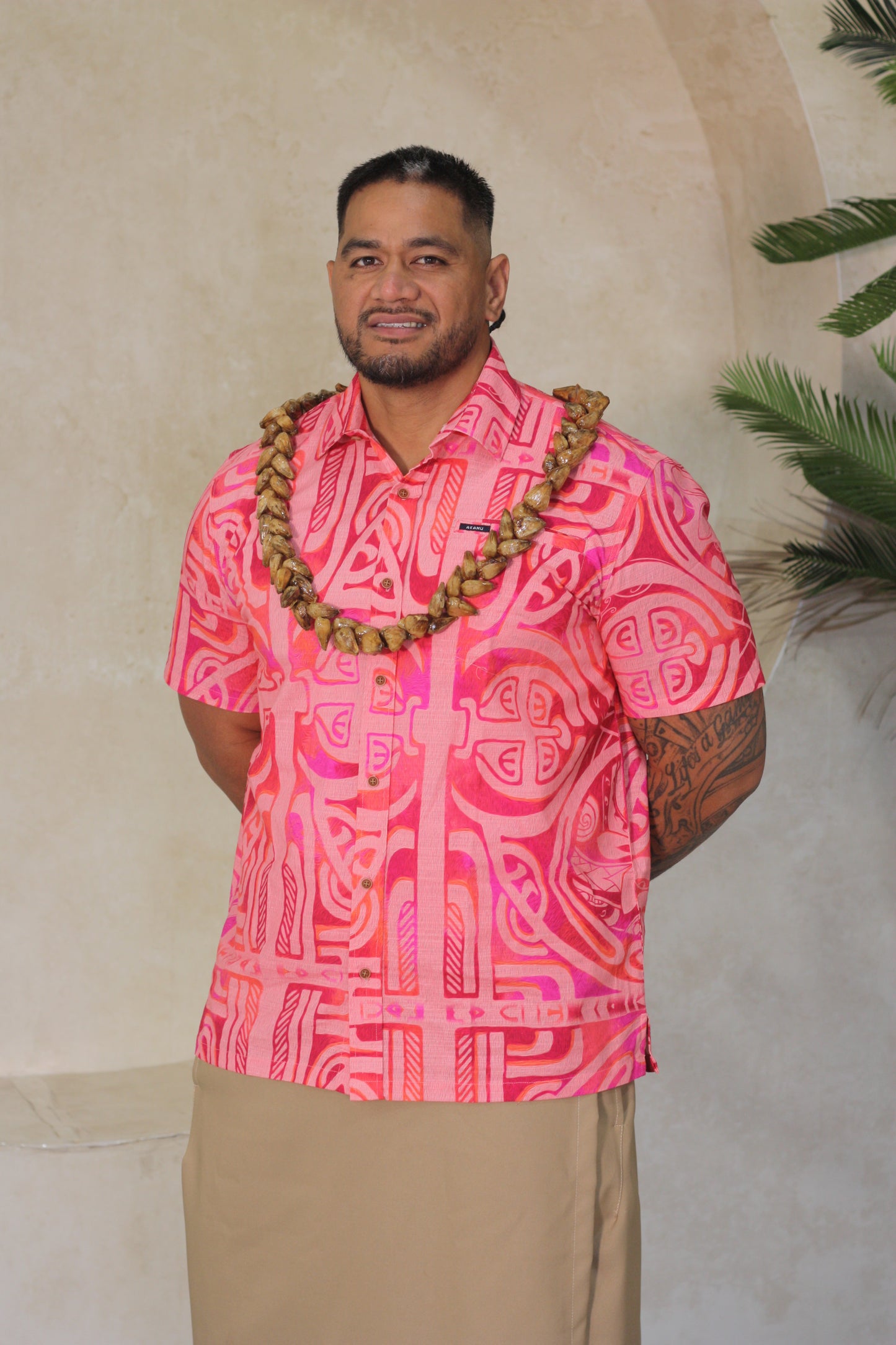 Akamu Mens Shirt Viriya Flamingo SS4452