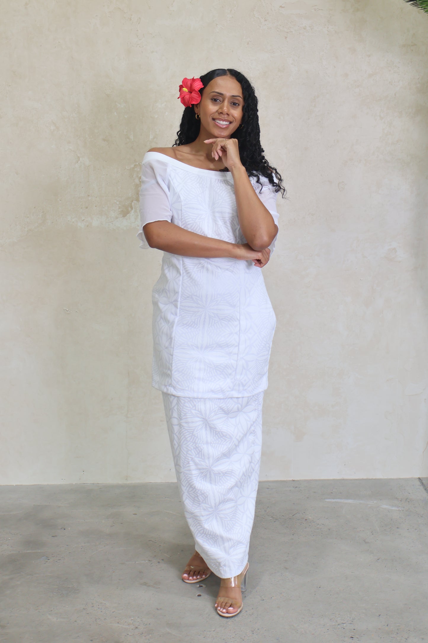 Rimani Samoa Fitted Chiffon Puletasi (Size 14 only)
