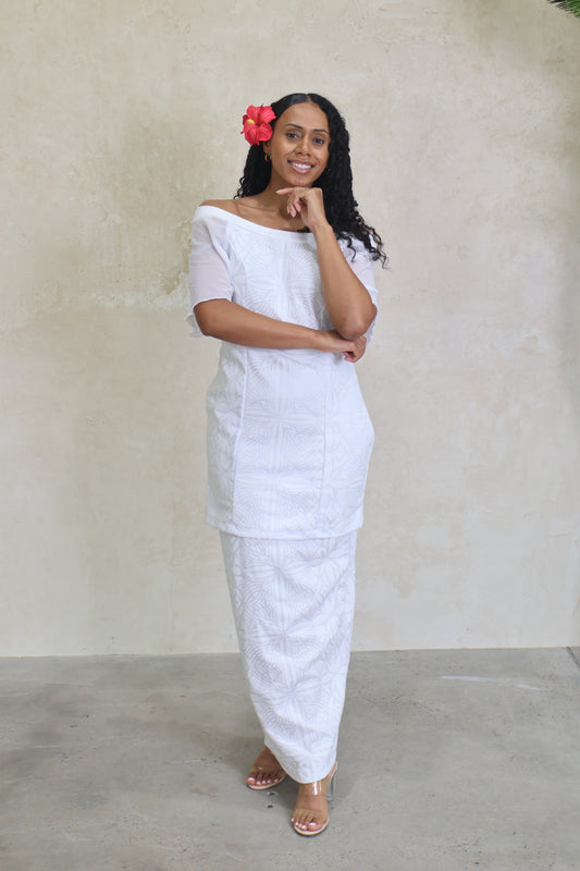 Rimani Samoa Fitted Chiffon Puletasi (Size 14 only)