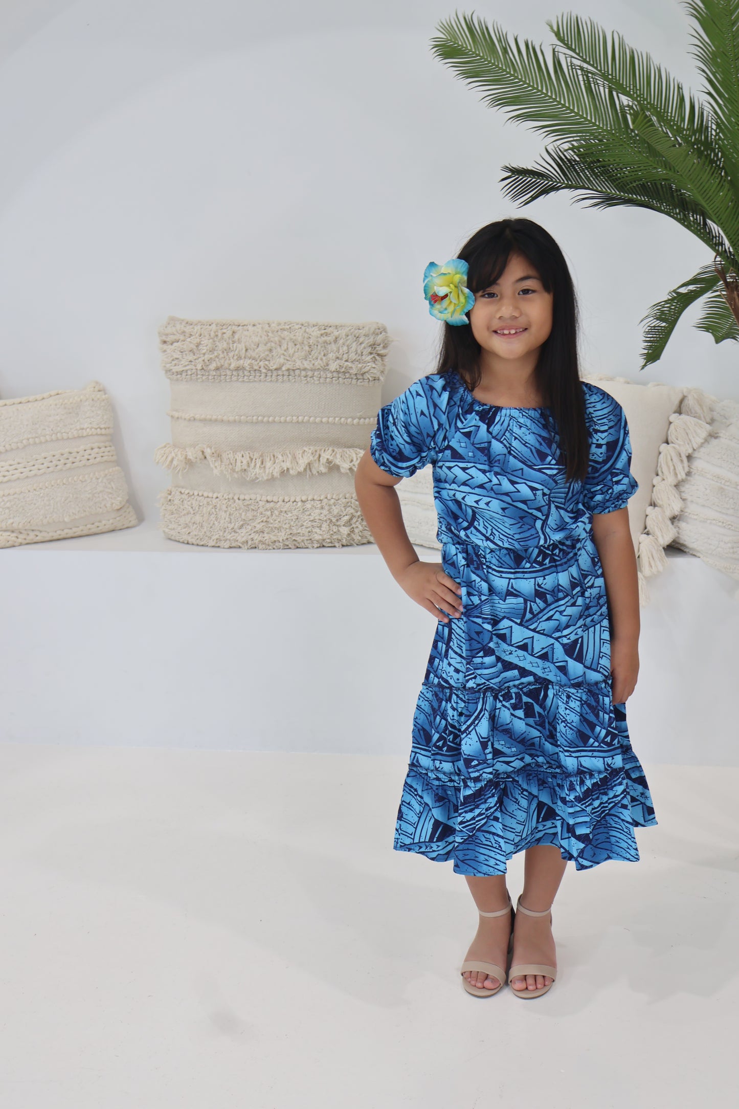 Tribal Origin Girls Luna Dress- FB1869 (Blue & Black)