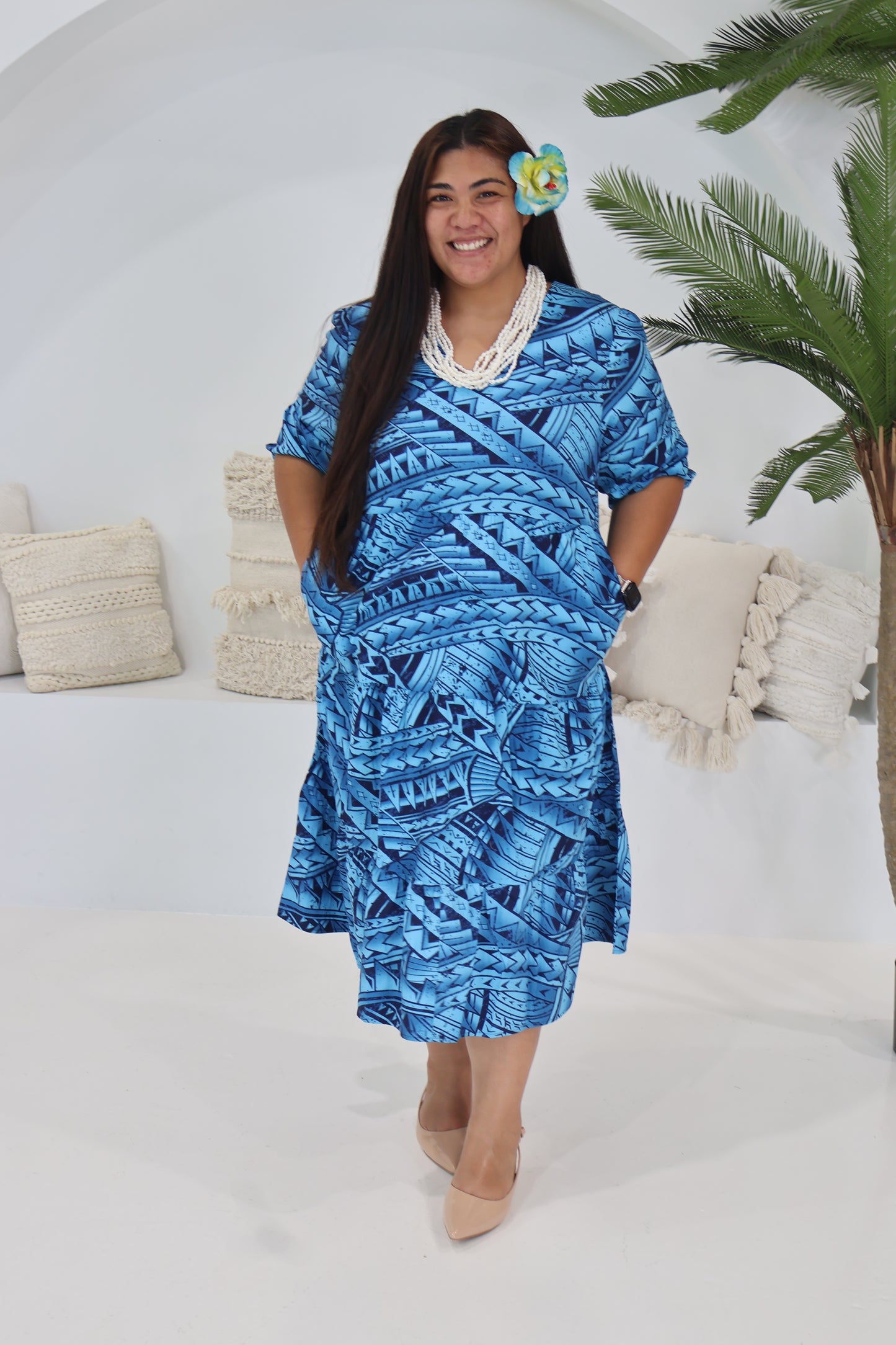 Tribal Origin Ladies Lili Dress- FB1869 (Blue & Black)