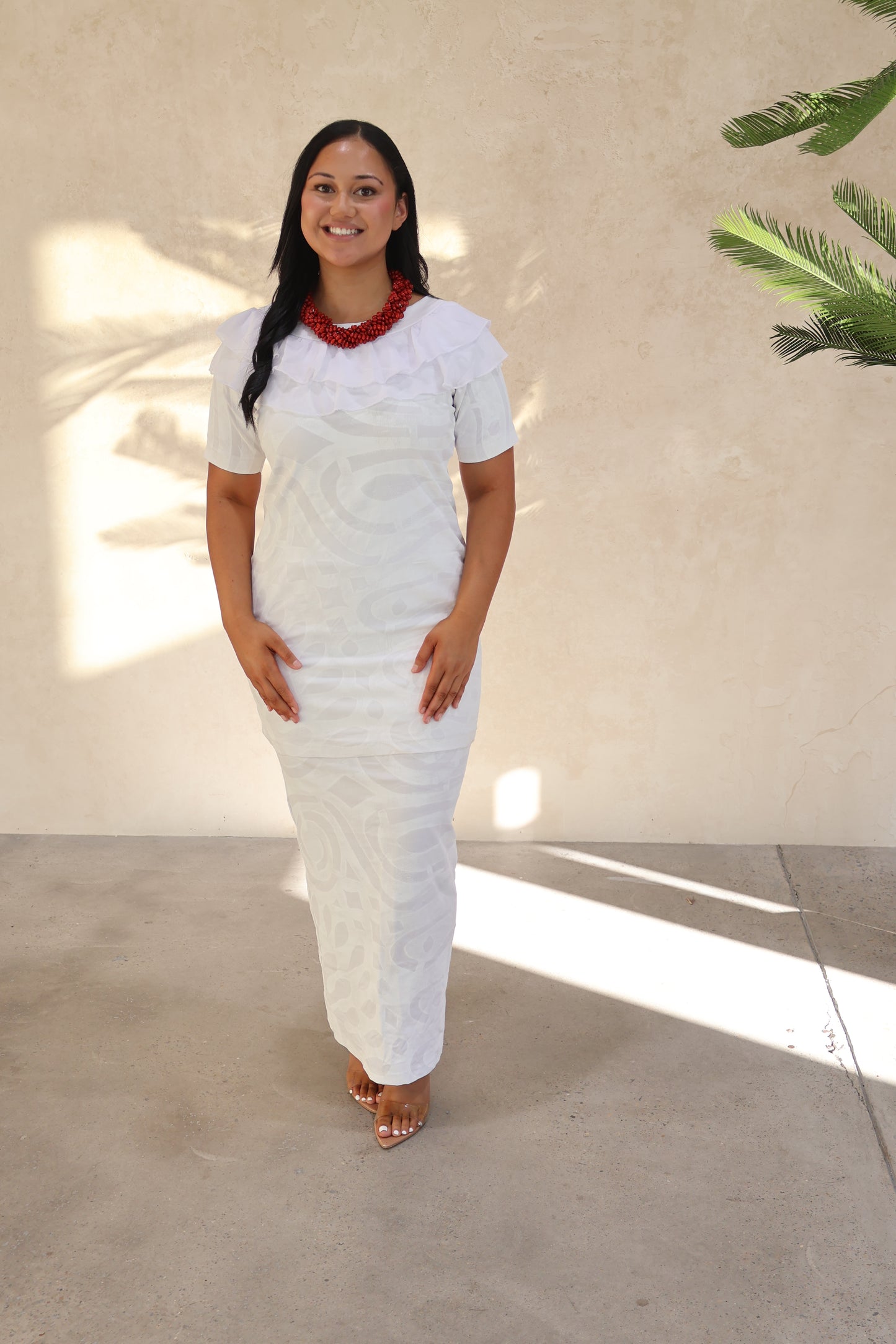 Rimani Flared White Elei Puletasi ( Size 14 only )