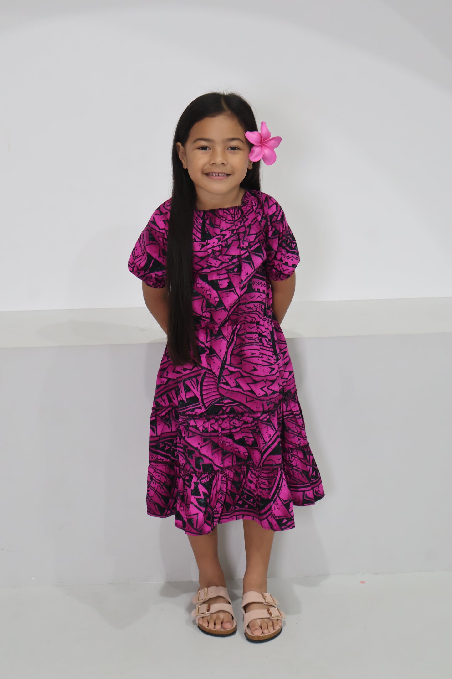 Tribal Origin Girls Luna Dress- FB1869 (Pink & Black)