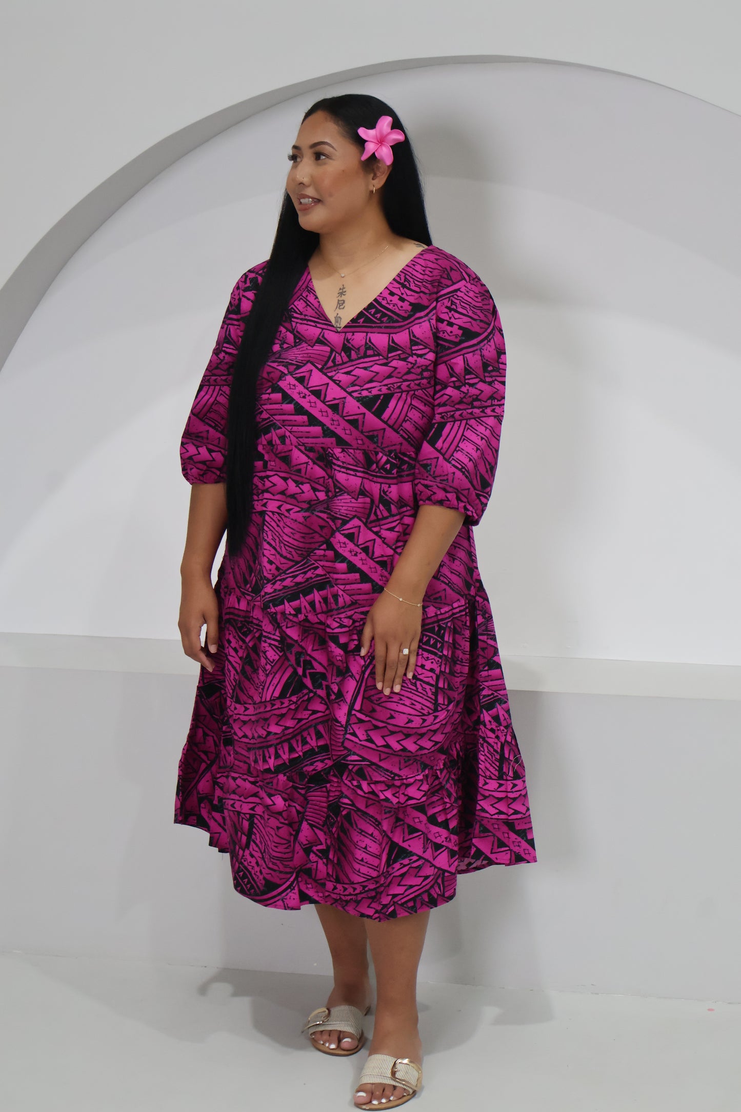 Tribal Origin Ladies Lili Dress- FB1869 (Pink & Black)