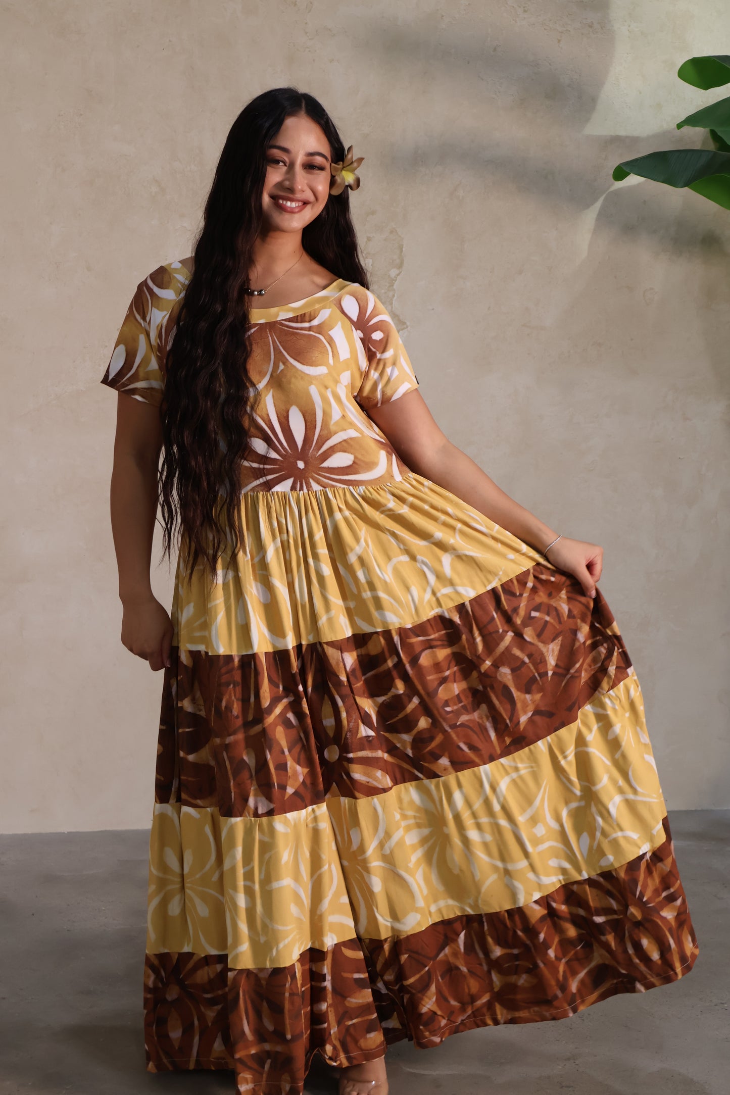 Meilani Rayon Dress in Latte
