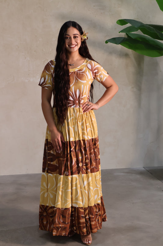 Meilani Rayon Dress in Latte