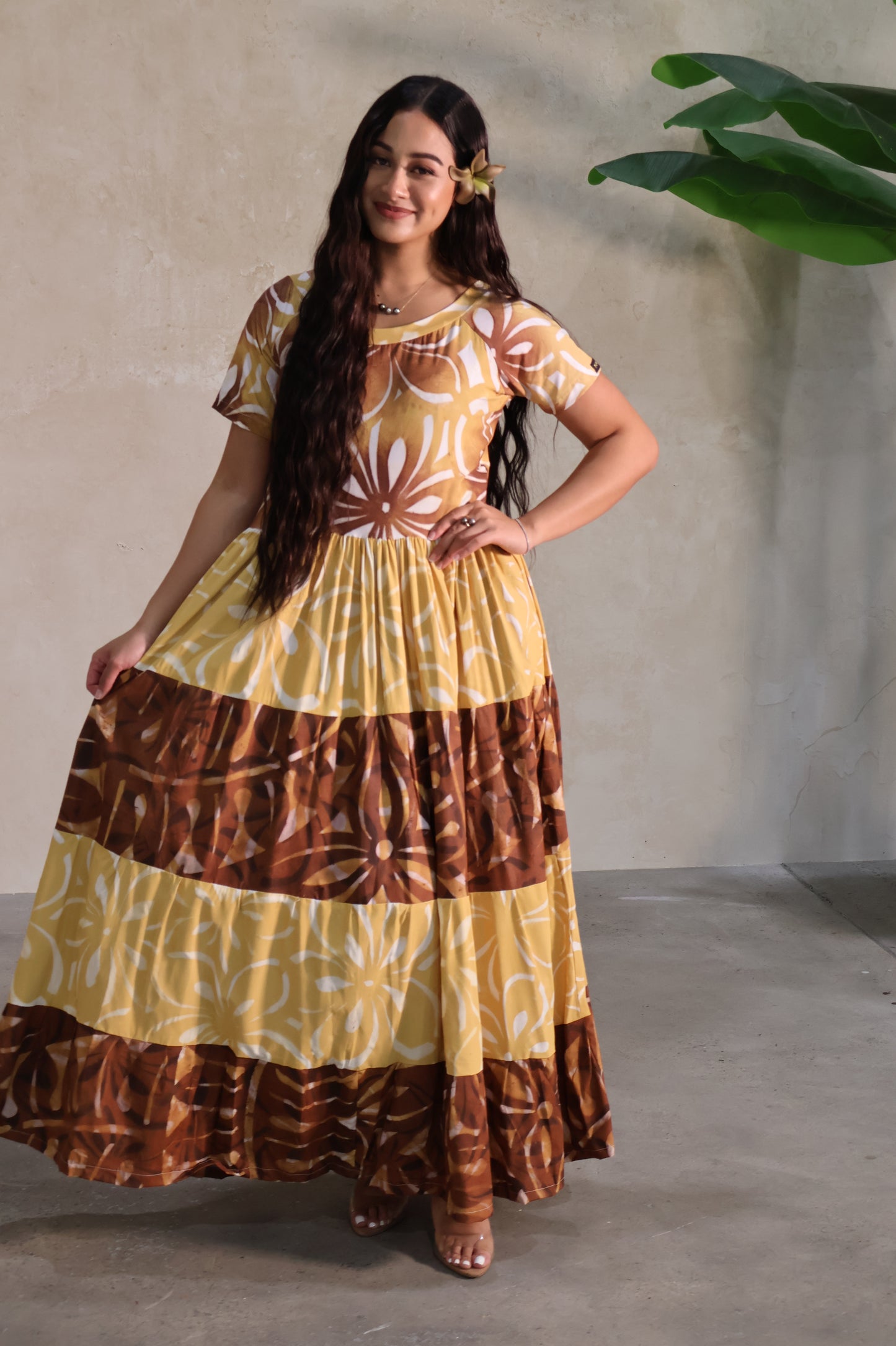 Meilani Rayon Dress in Latte