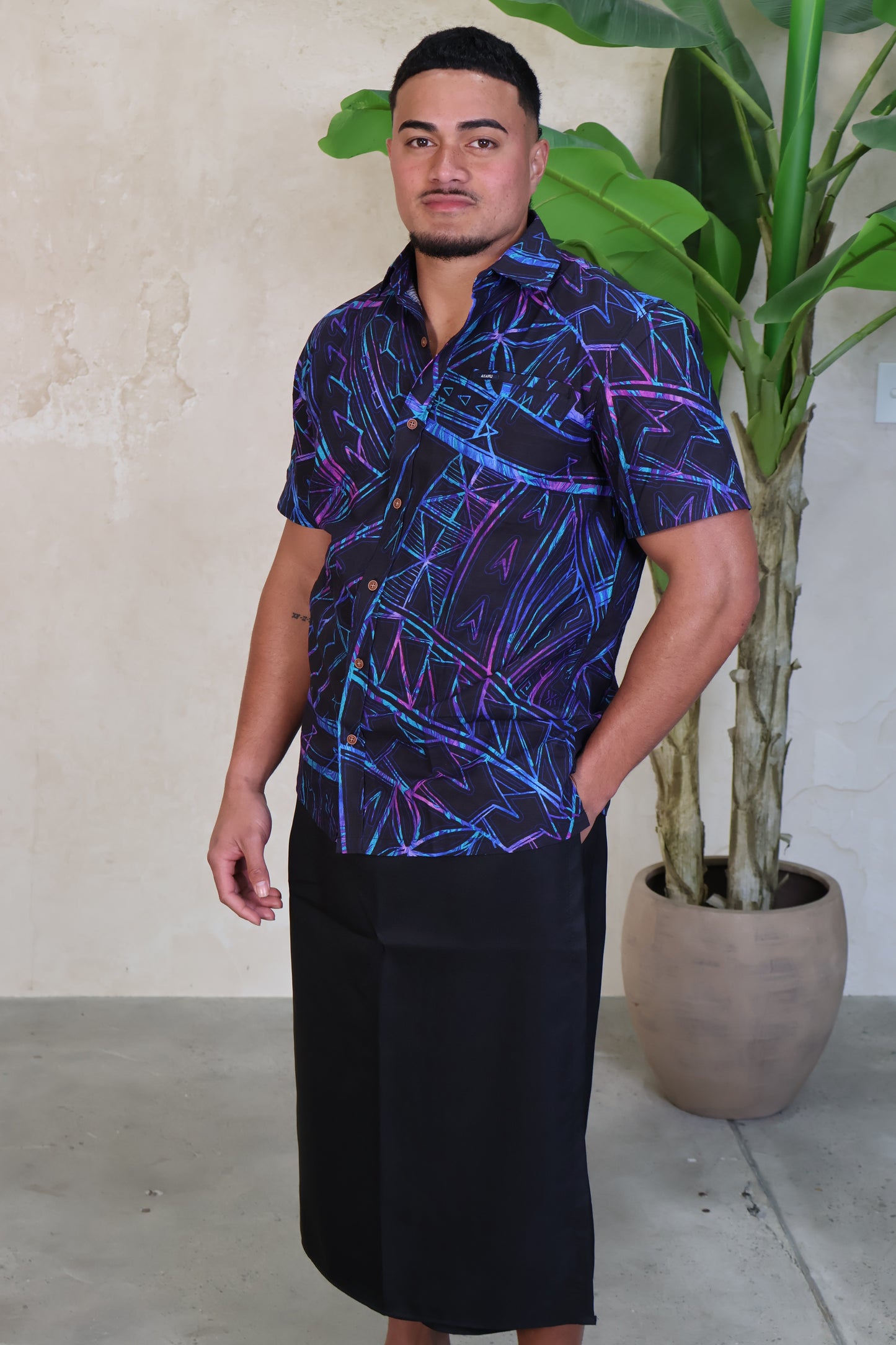 Akamu Mens Shirt- Volau (Blue)