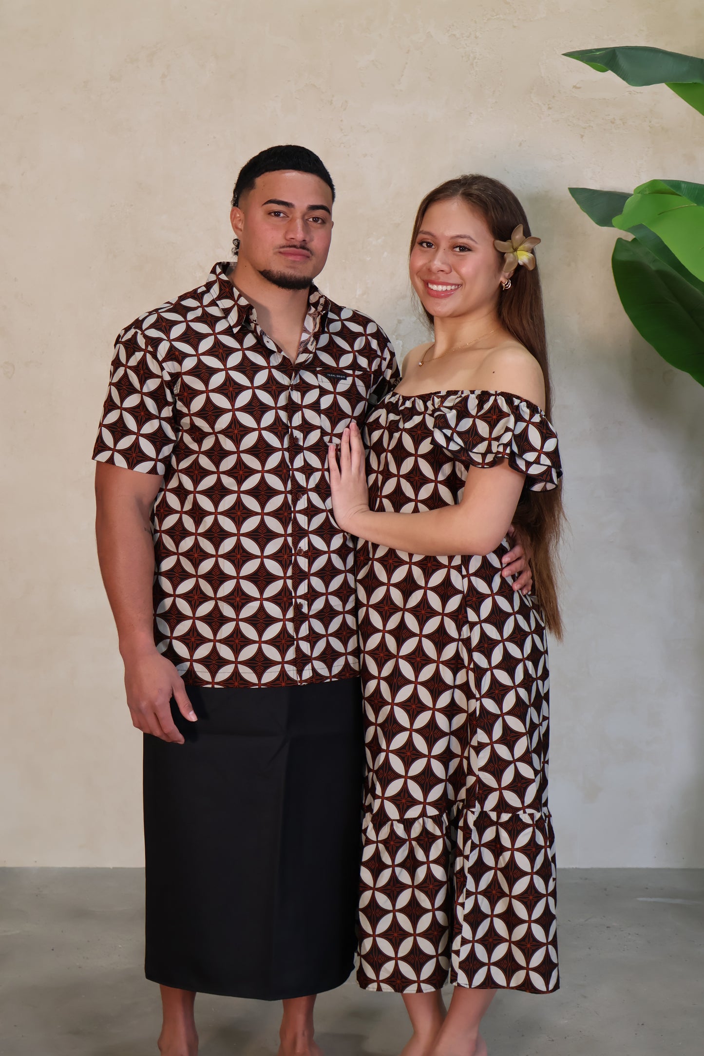 Tribal Origin Mens Bula Shirt FB1873 (Black/Brown)