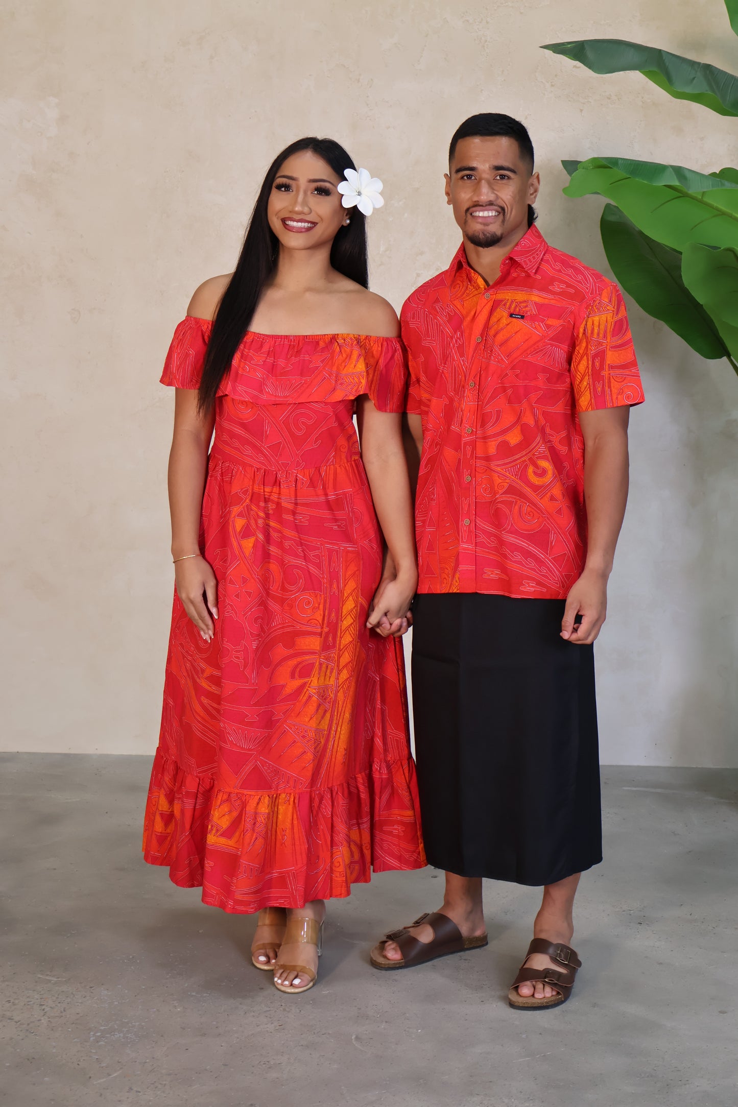 Akamu Men's Tevita Shirt S4566 (Orange)