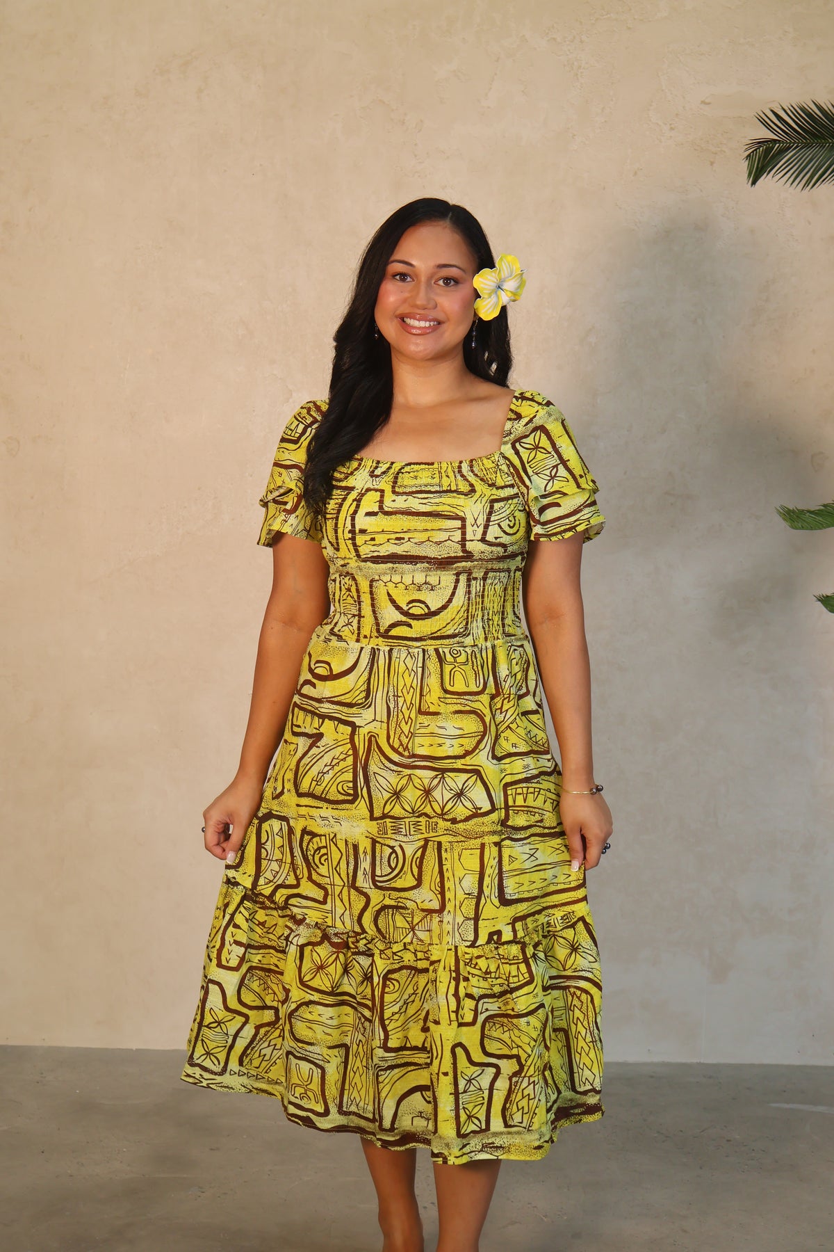 Akamu Smoked Ruffled Hem Dress Farasiko Collection LD5466