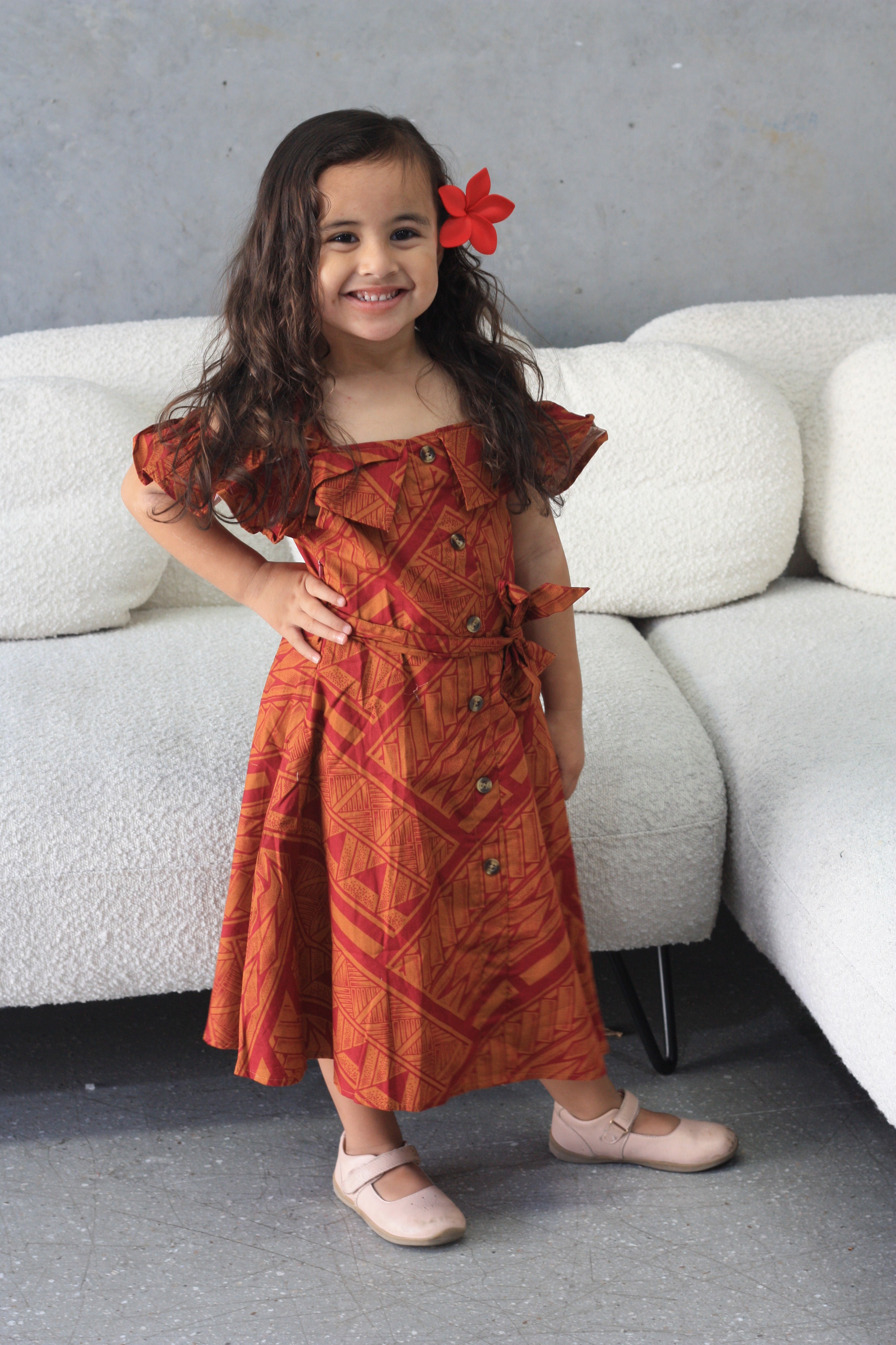 Kalavata Merai Girl's Dress (Brown) – Pacific Way Gift Shop