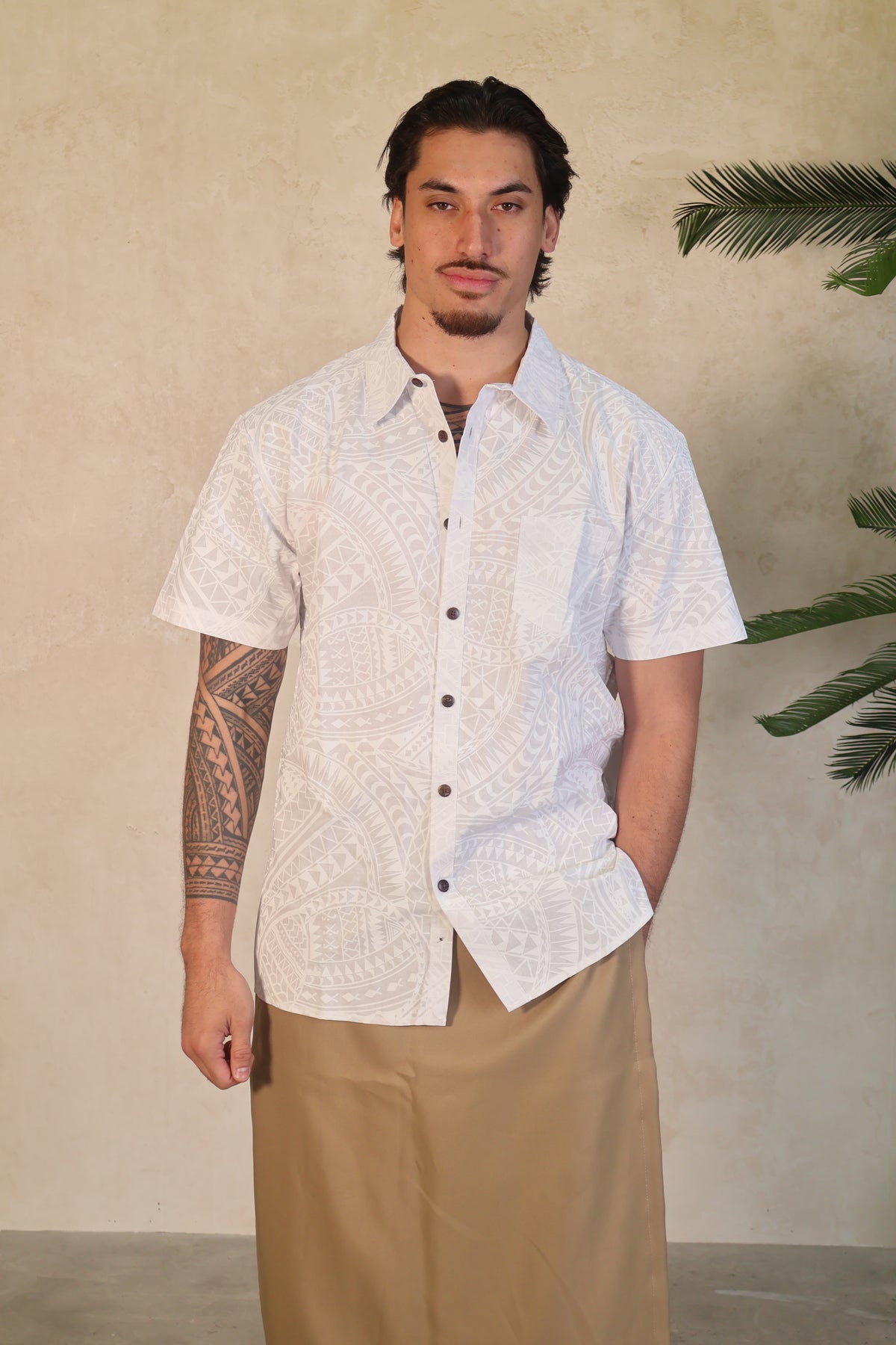 Mesian White Men's Shirt CWOW 1235