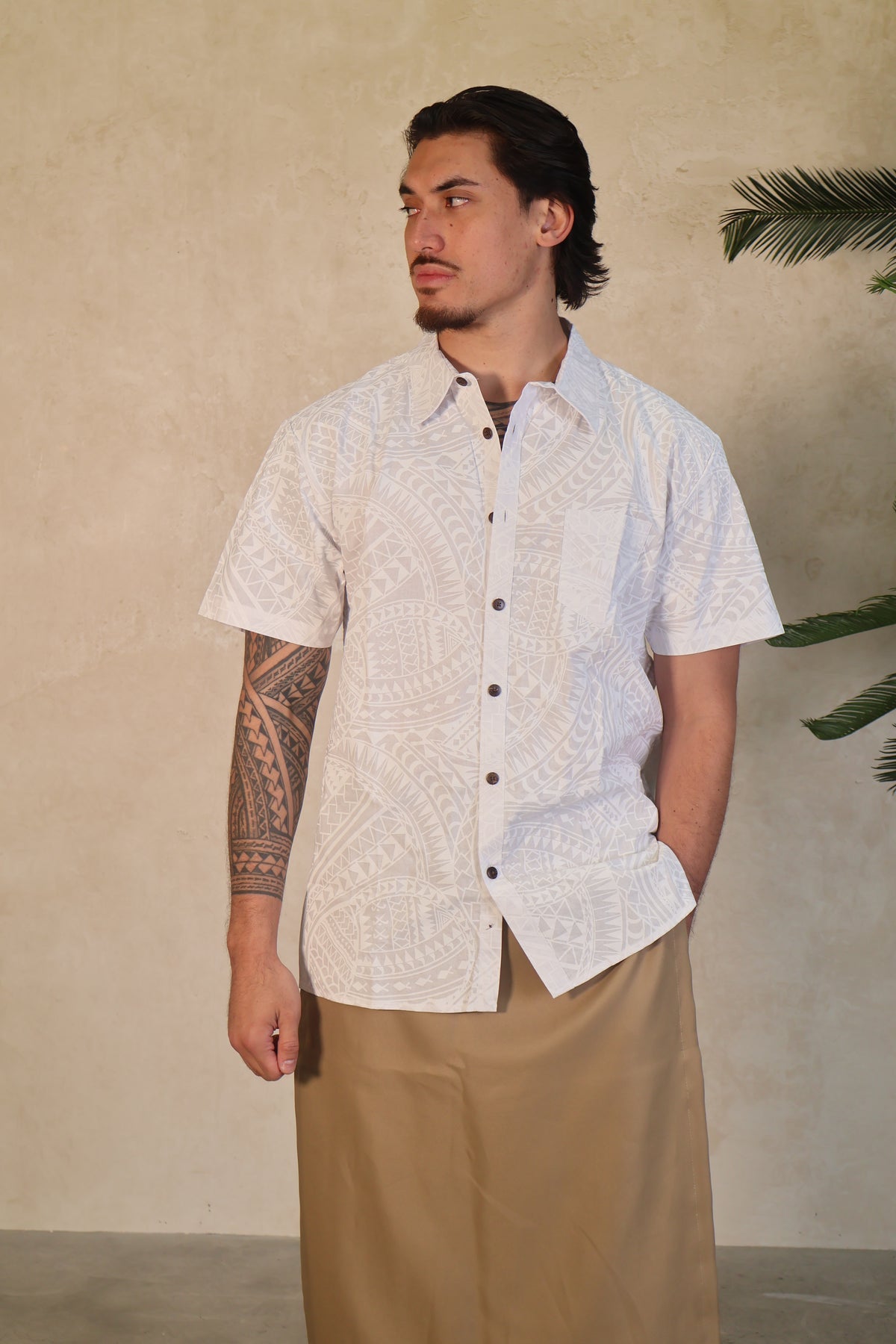 Mesian White Men's Shirt CWOW 1235