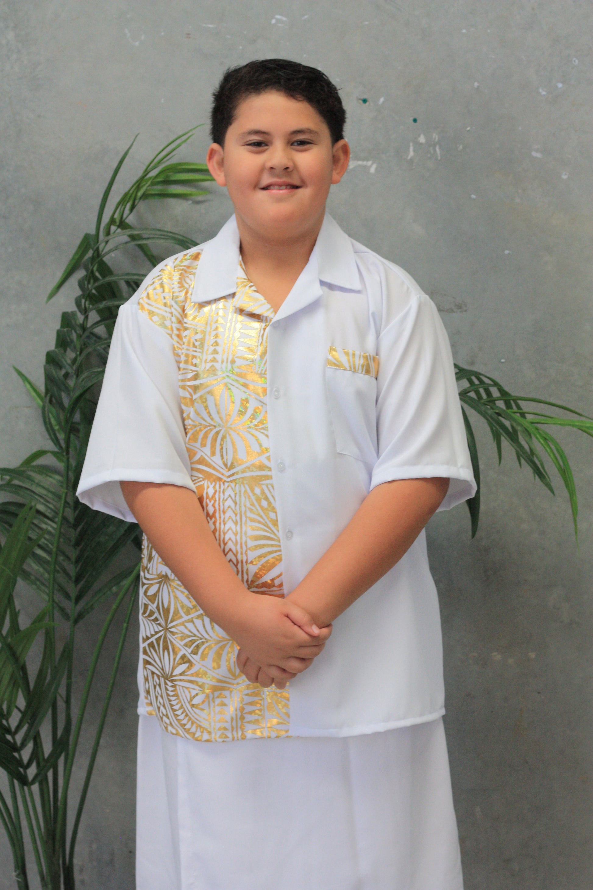 Polynesian Fashion Boys Gold Metallic Short Sleeve Pacific Way Gift Shop Polynesian Fashion Boys Gold Metallic Short Sleeve Pacific Way Gift Shop