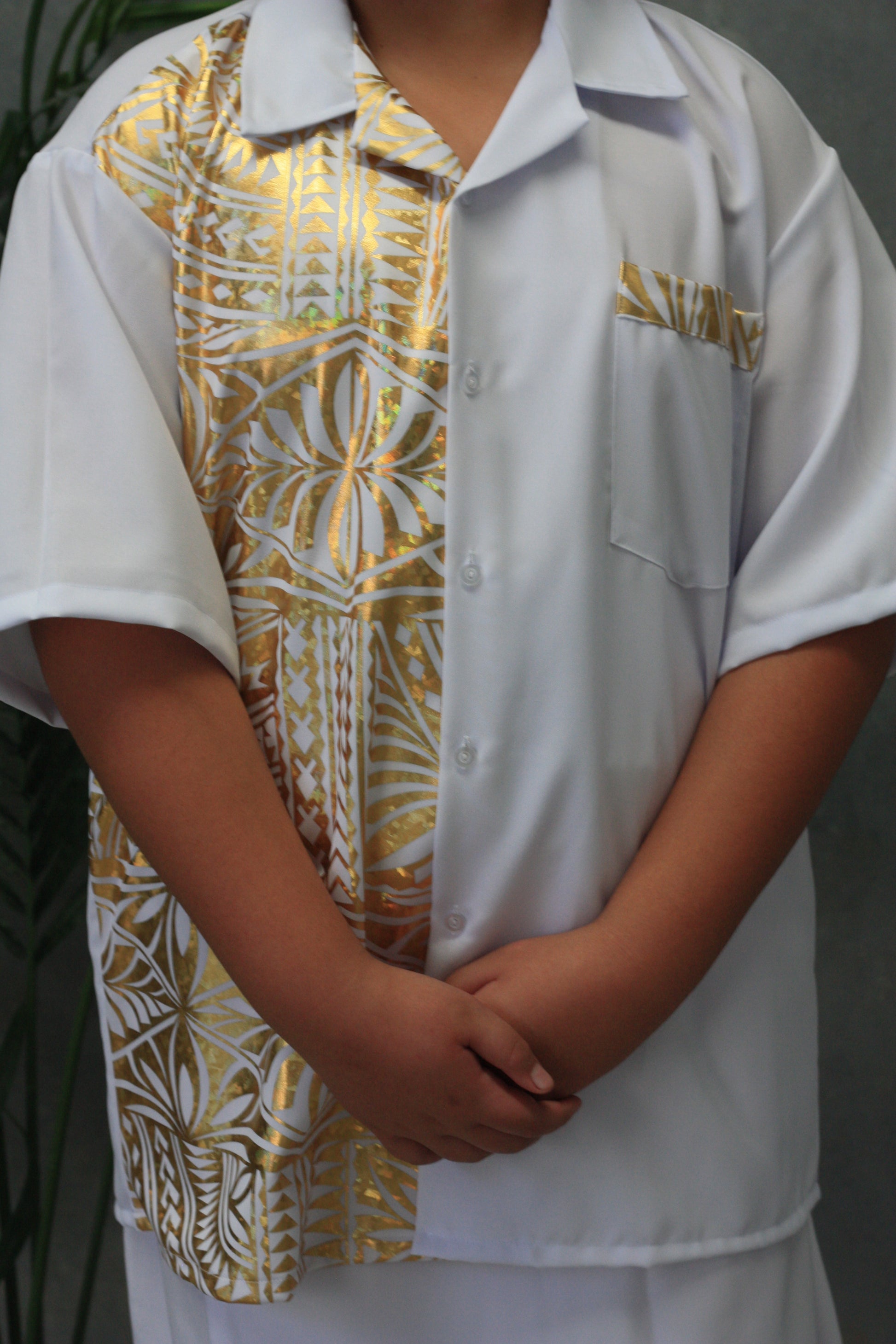 Polynesian Fashion Boys Gold Metallic Short Sleeve Pacific Way Gift Shop Polynesian Fashion Boys Gold Metallic Short Sleeve Pacific Way Gift Shop