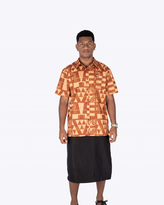 Kalavata Vio Men's Shirt ( Brown )