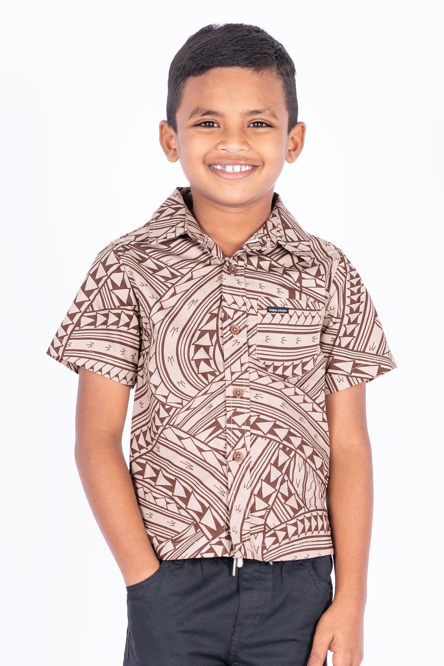 Tribal Origin Kalavata-Fulori Boys Elei Shirt Brown – Pacific Way Gift Shop