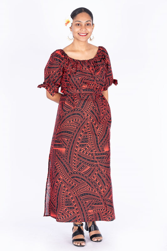 Tribal Origin Kalavata-Fulori Ladies Selina Dress Red