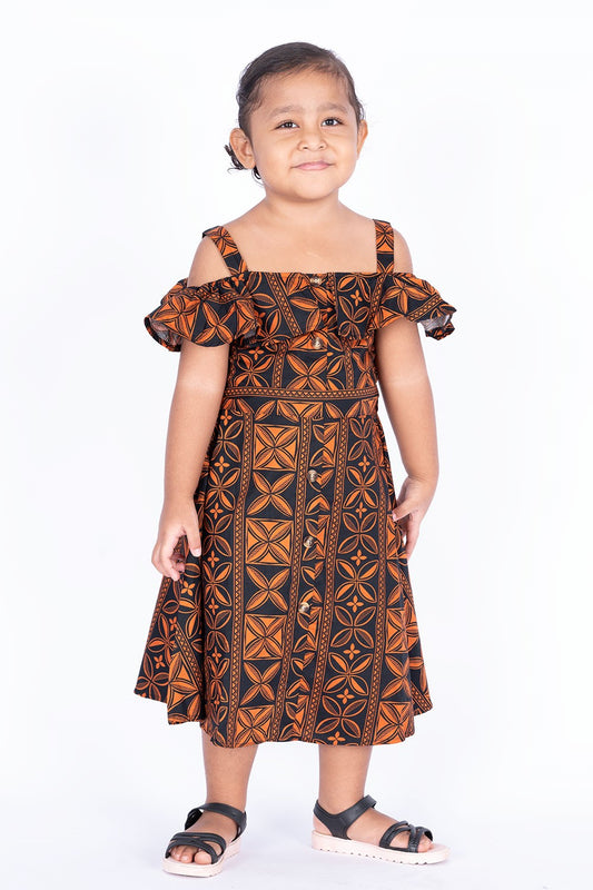 Tribal Origin Kalavata- Ioana Girls Jemma Dress Black