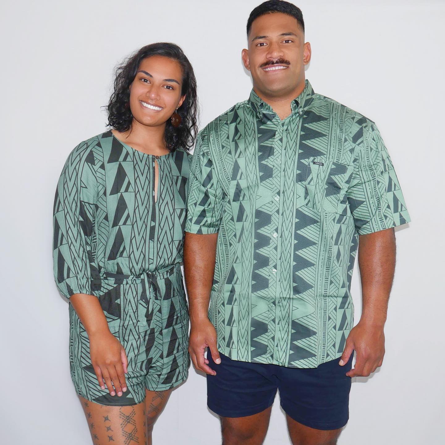 Tanoa Samoa khaki tatau couple set