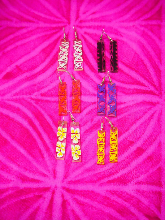 Earrings -Samoan Geo Poly Drop Earrings