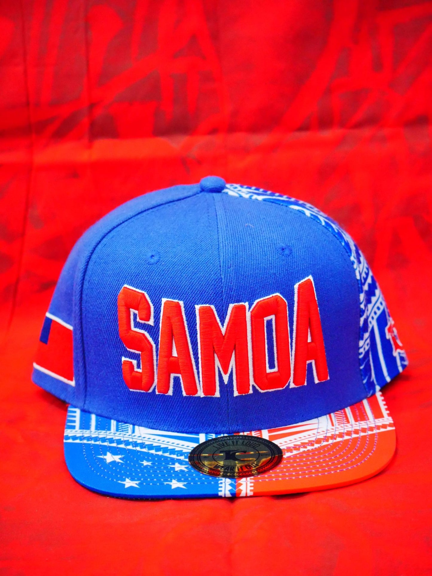 Tuff Coconut's "Samoa" Snapback Blue with Red