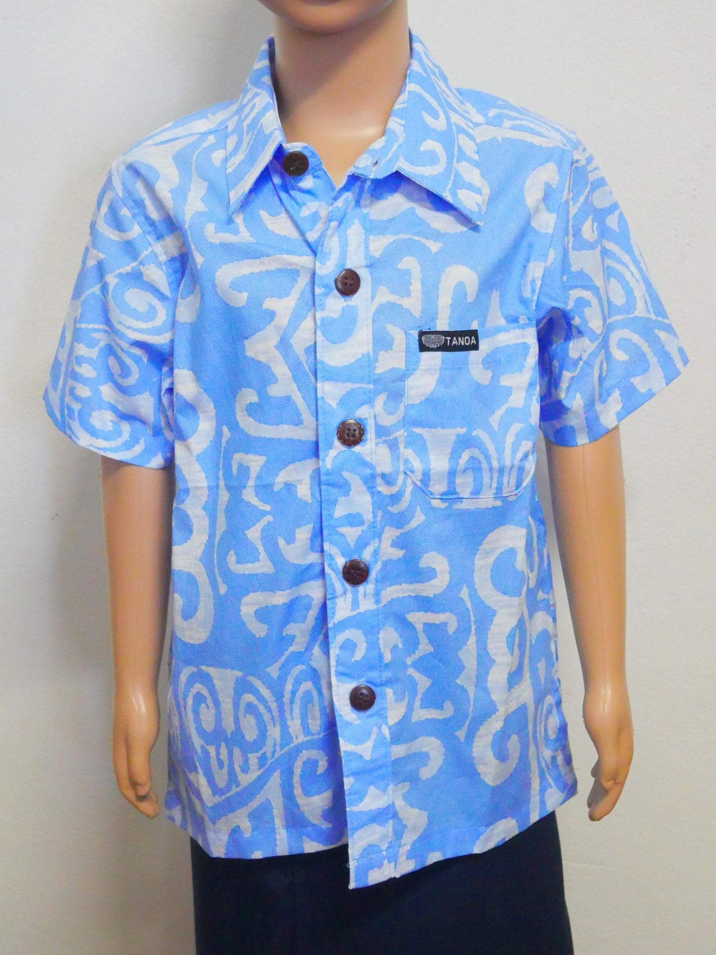 Tanoa Samoa Boy's Fanua Shirt (Blue) BSS004