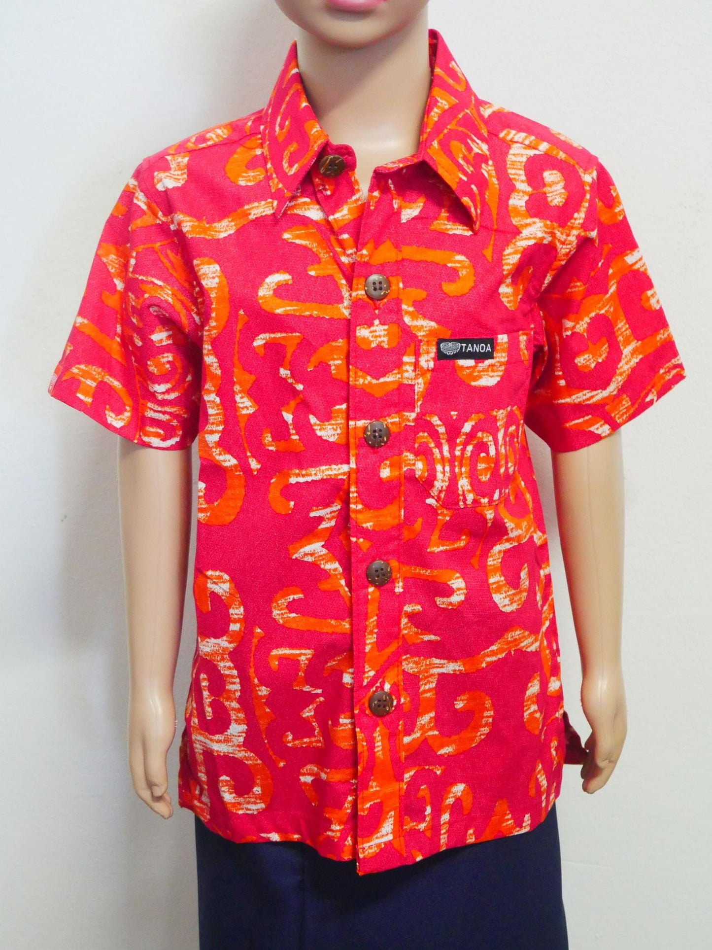 Tanoa Samoa Boy's Shirt (Red) FB806