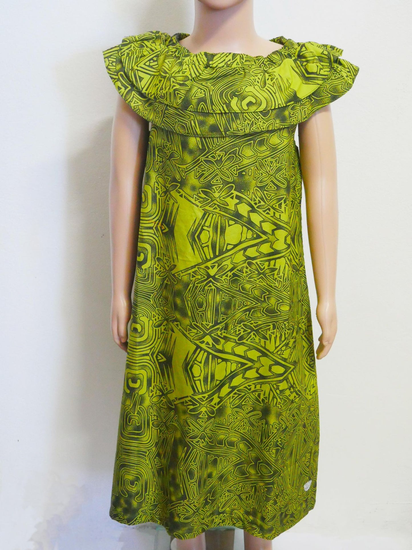 Tanoa Samoa Girl's Green Dress (Olive)