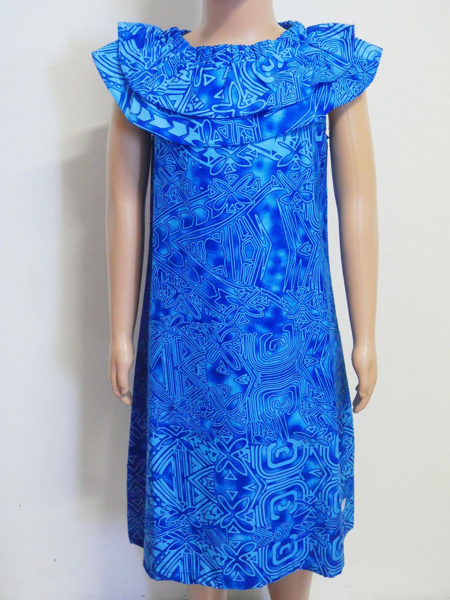 Tanoa Samoa Girl's Blue Dress (Ocean  Blue)