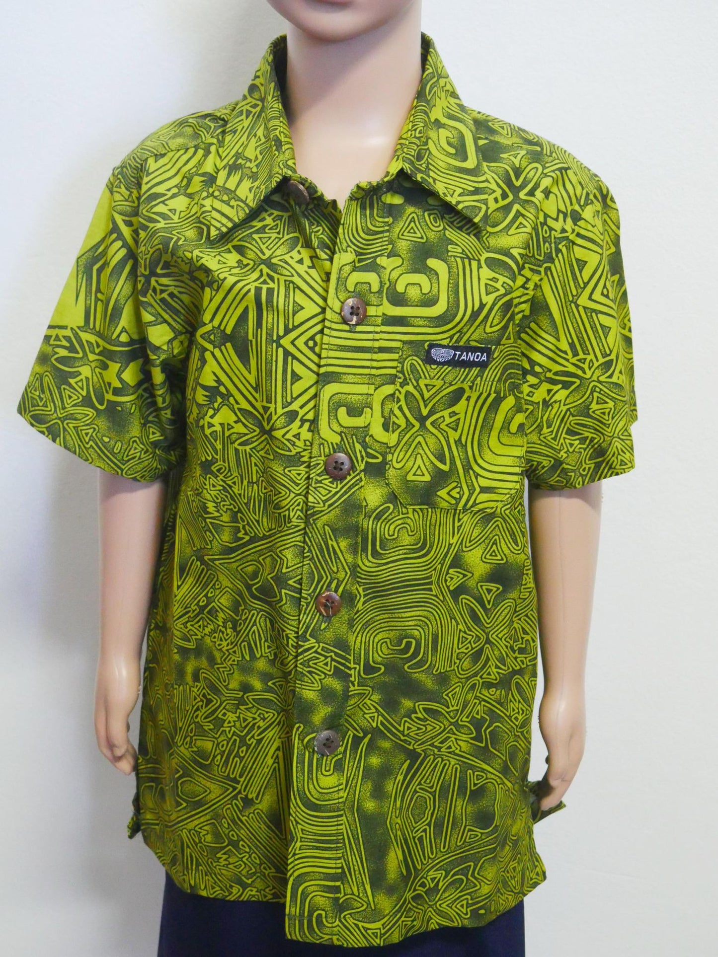 Tanoa Samoa Boy's Green Shirt (Olive)