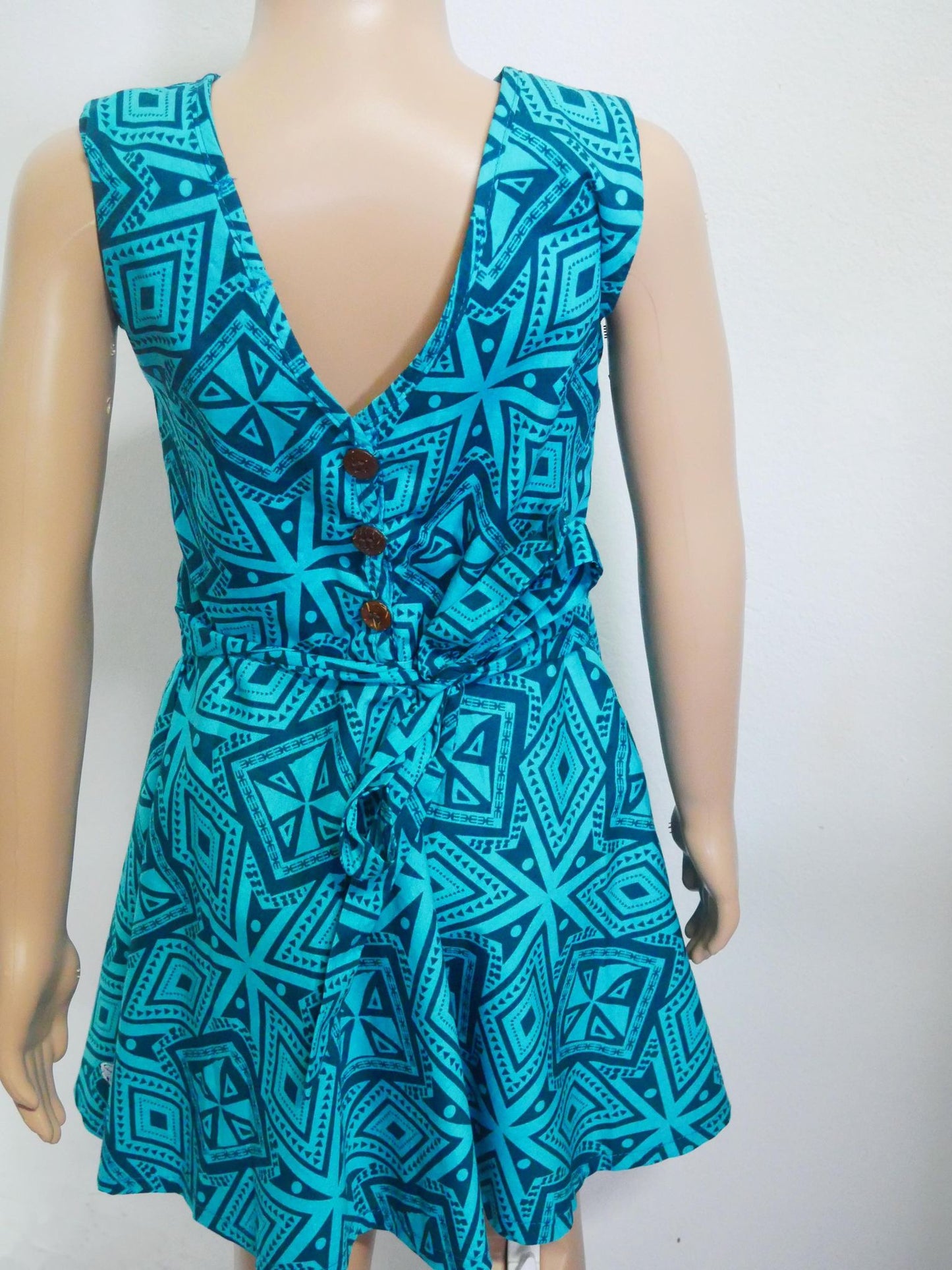 Tanoa Samoa Girl's Blue Dress (Jade Blue)