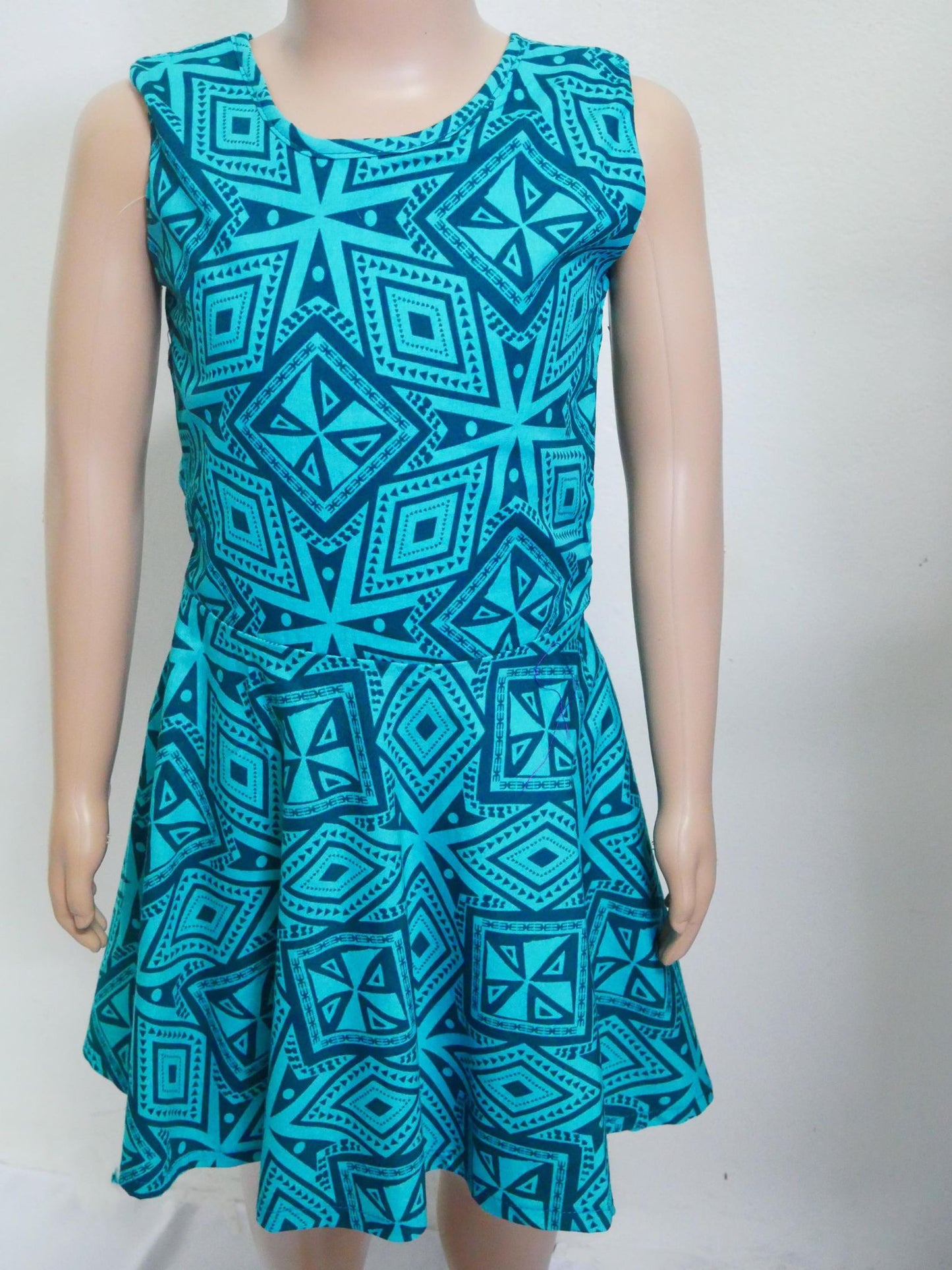 Tanoa Samoa Girl's Blue Dress (Jade Blue)