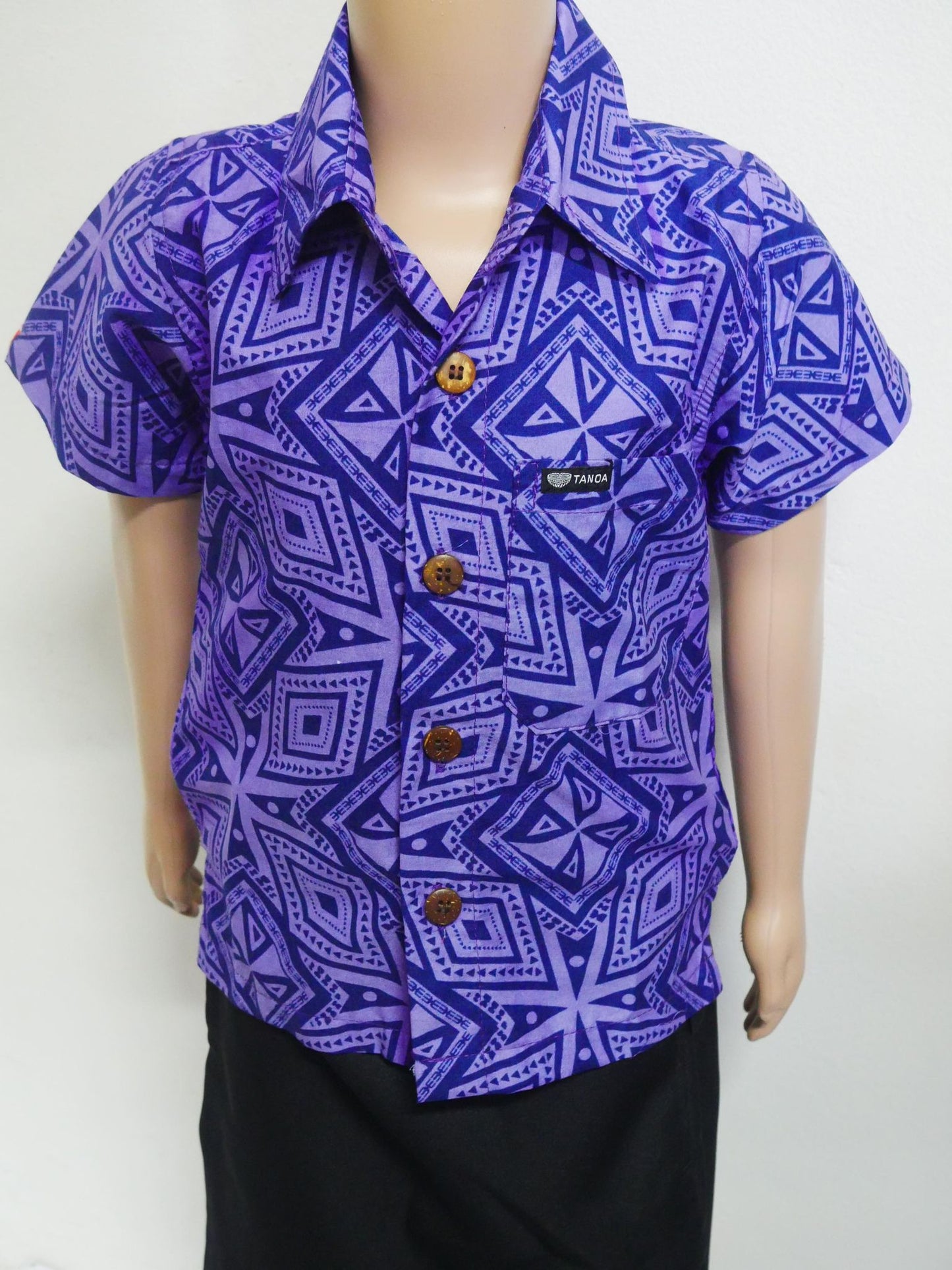 Tanoa Samoa Boy's Purple Shirt (Pure Purple)
