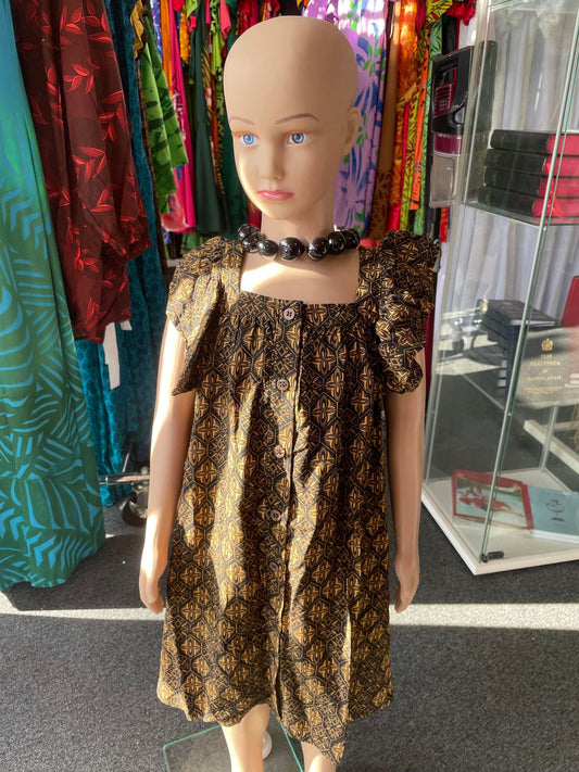 TD801 Tanoa Samoa Hoku Brown Girl Dress