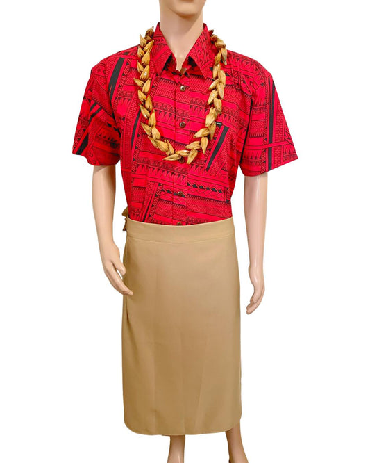 Tanoa Samoa Men's Red Shirt SS2592