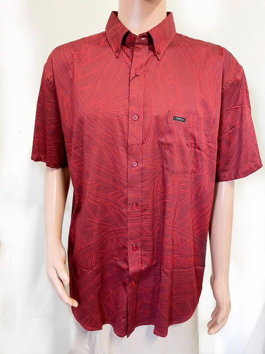 Tanoa Samoa Men's Red Shirt (Maroon & Red)