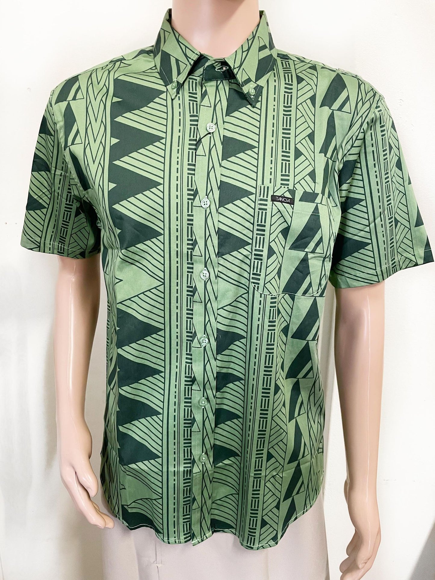 Tanoa Samoa Men's ALII Shirt ( Geo-Green)