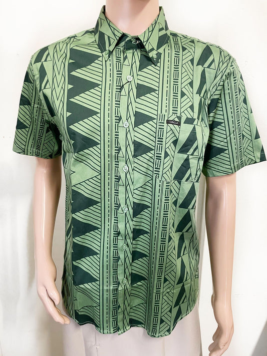 Tanoa Samoa Men's ALII Shirt ( Geo-Green)